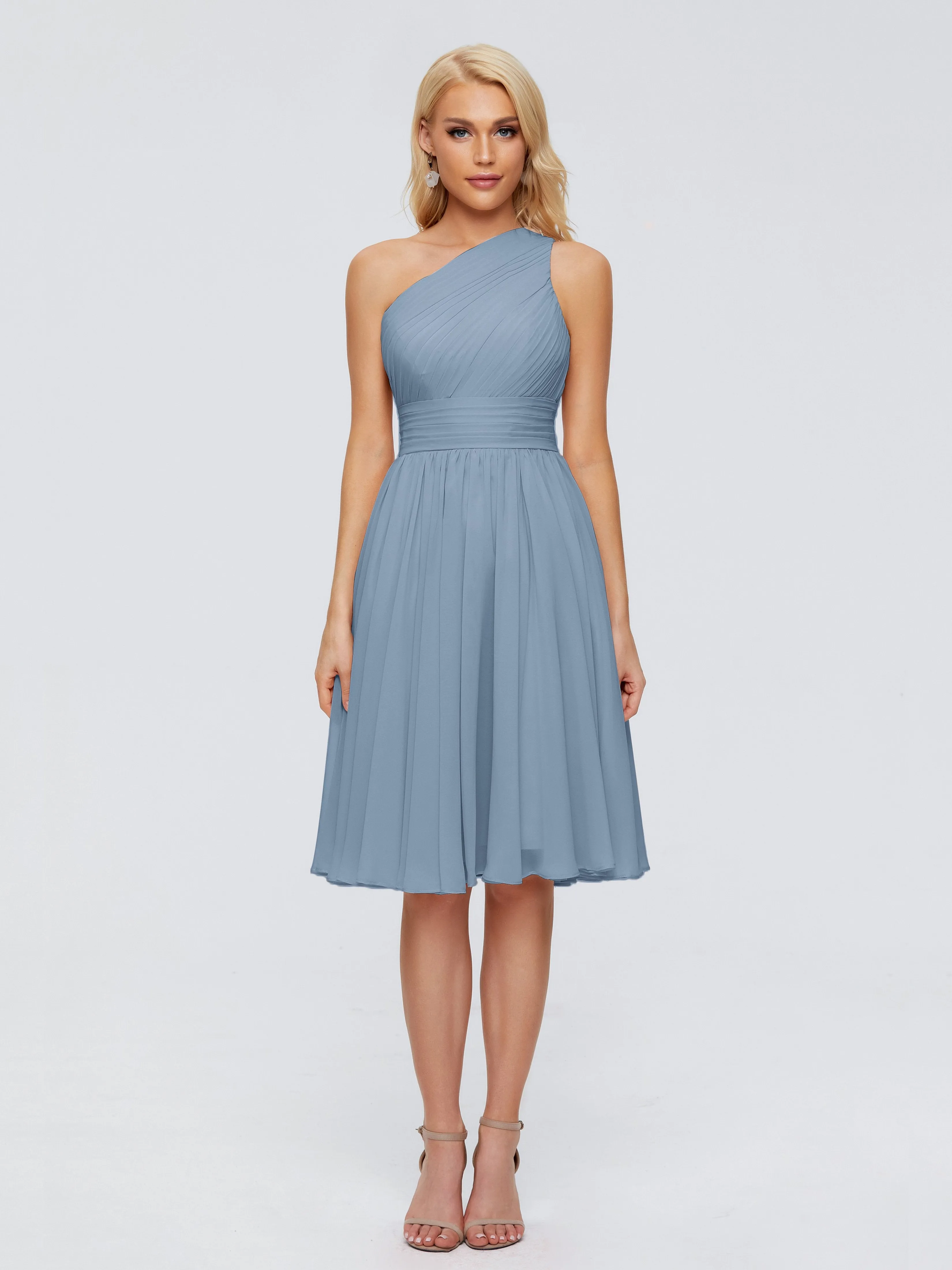 Kimberly Simple One Shoulder Short Bridesmaid Dresses