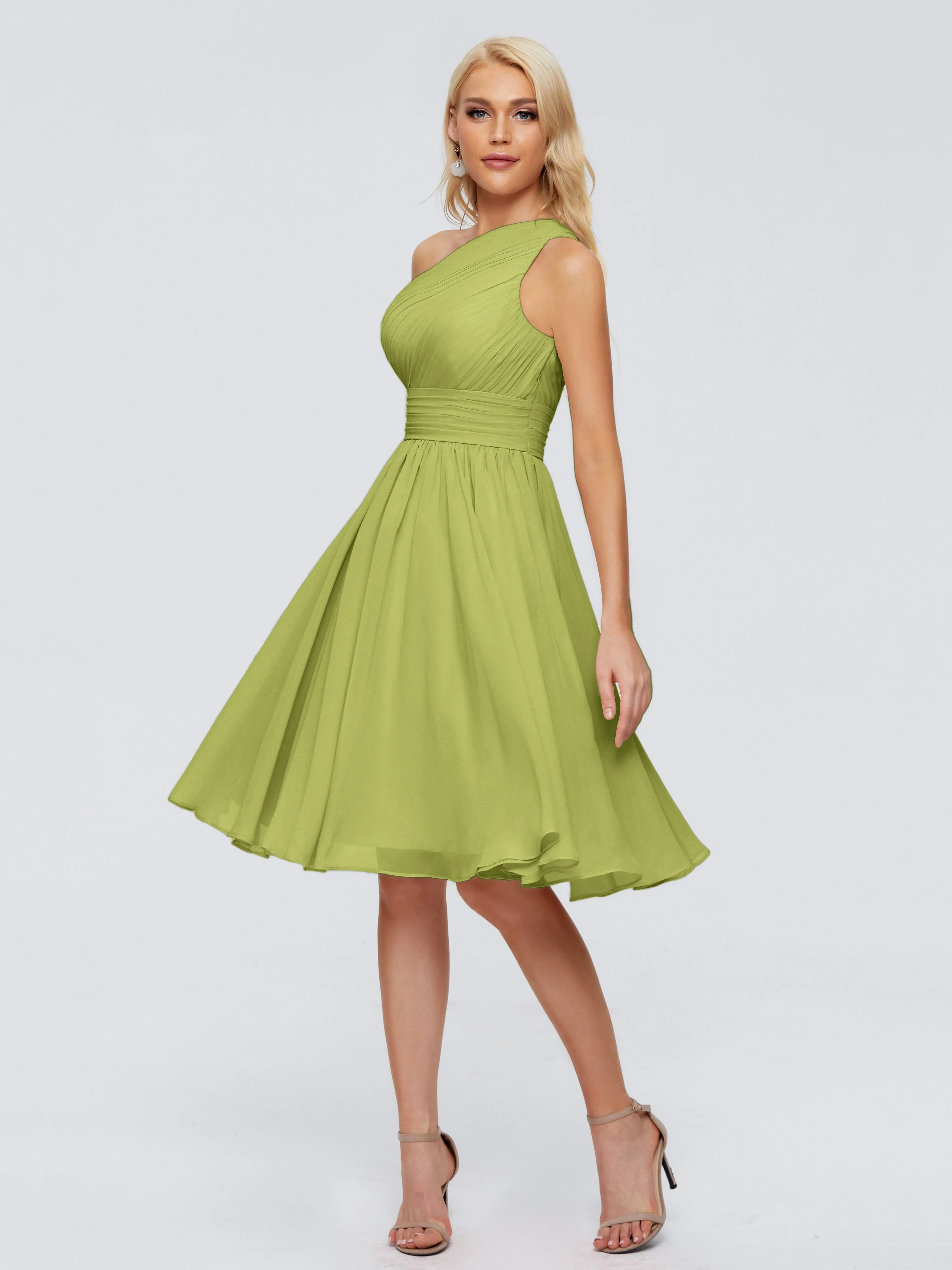 Kimberly Simple One Shoulder Short Bridesmaid Dresses