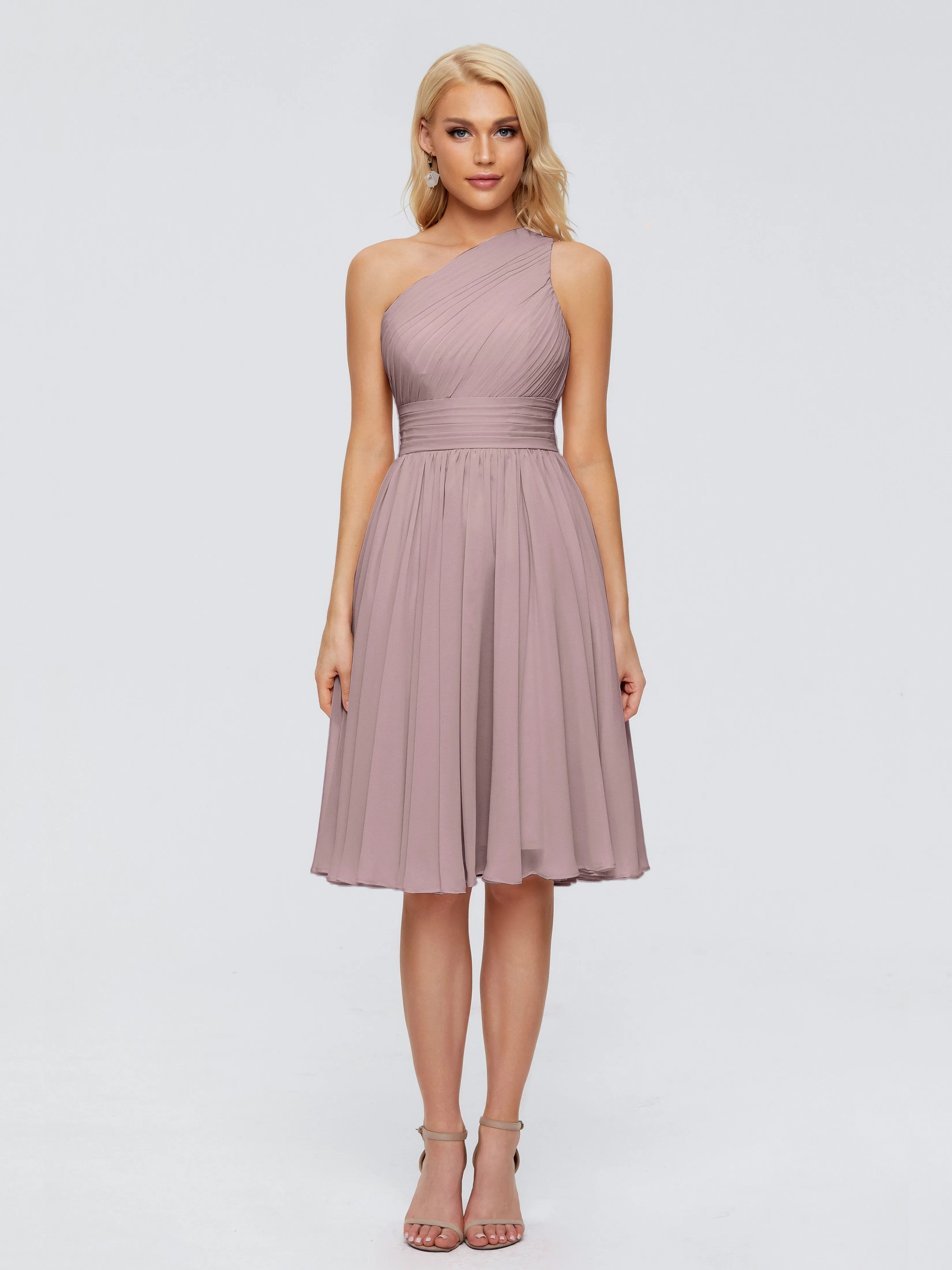 Kimberly Simple One Shoulder Short Bridesmaid Dresses