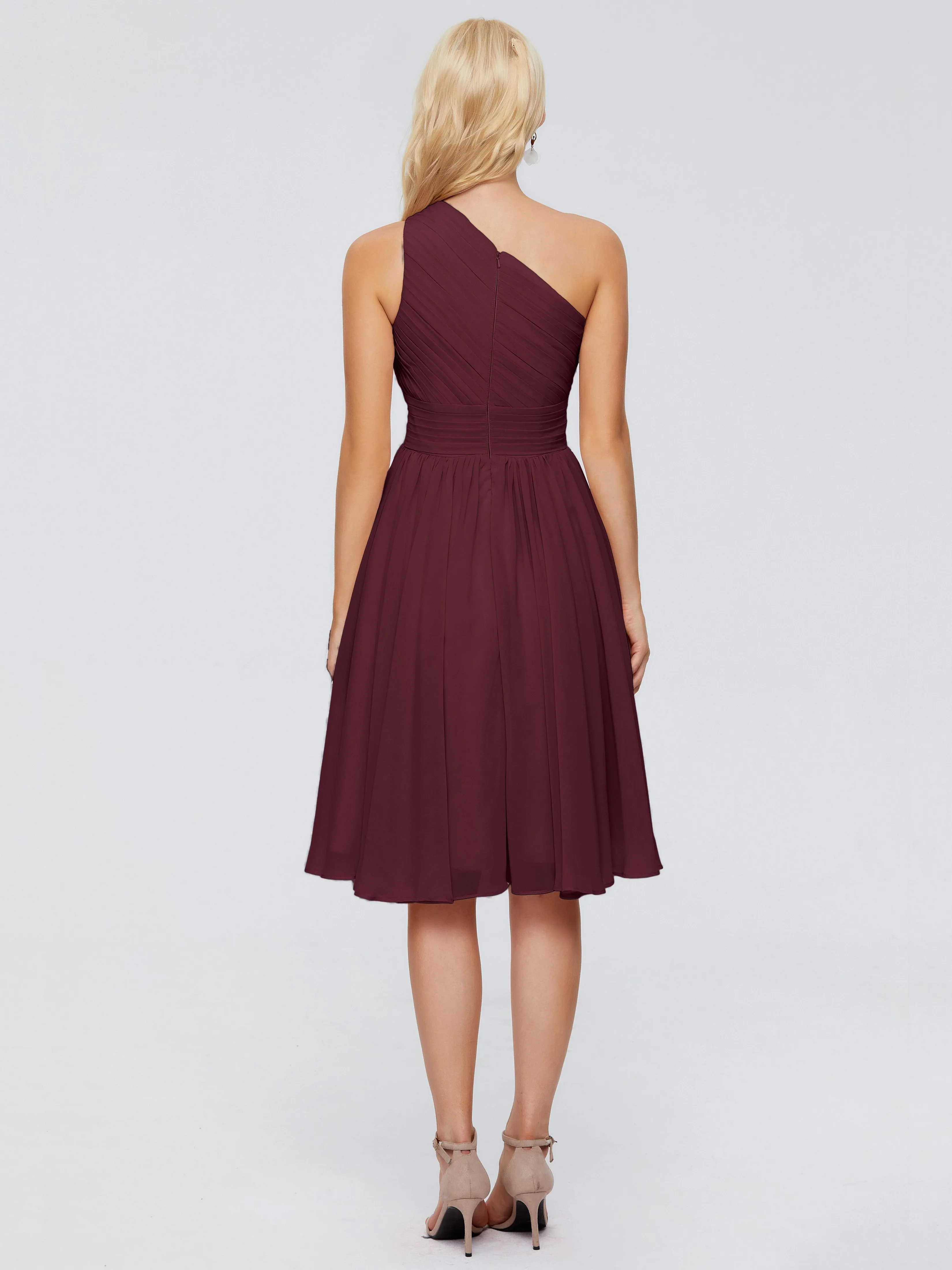 Kimberly Simple One Shoulder Short Bridesmaid Dresses