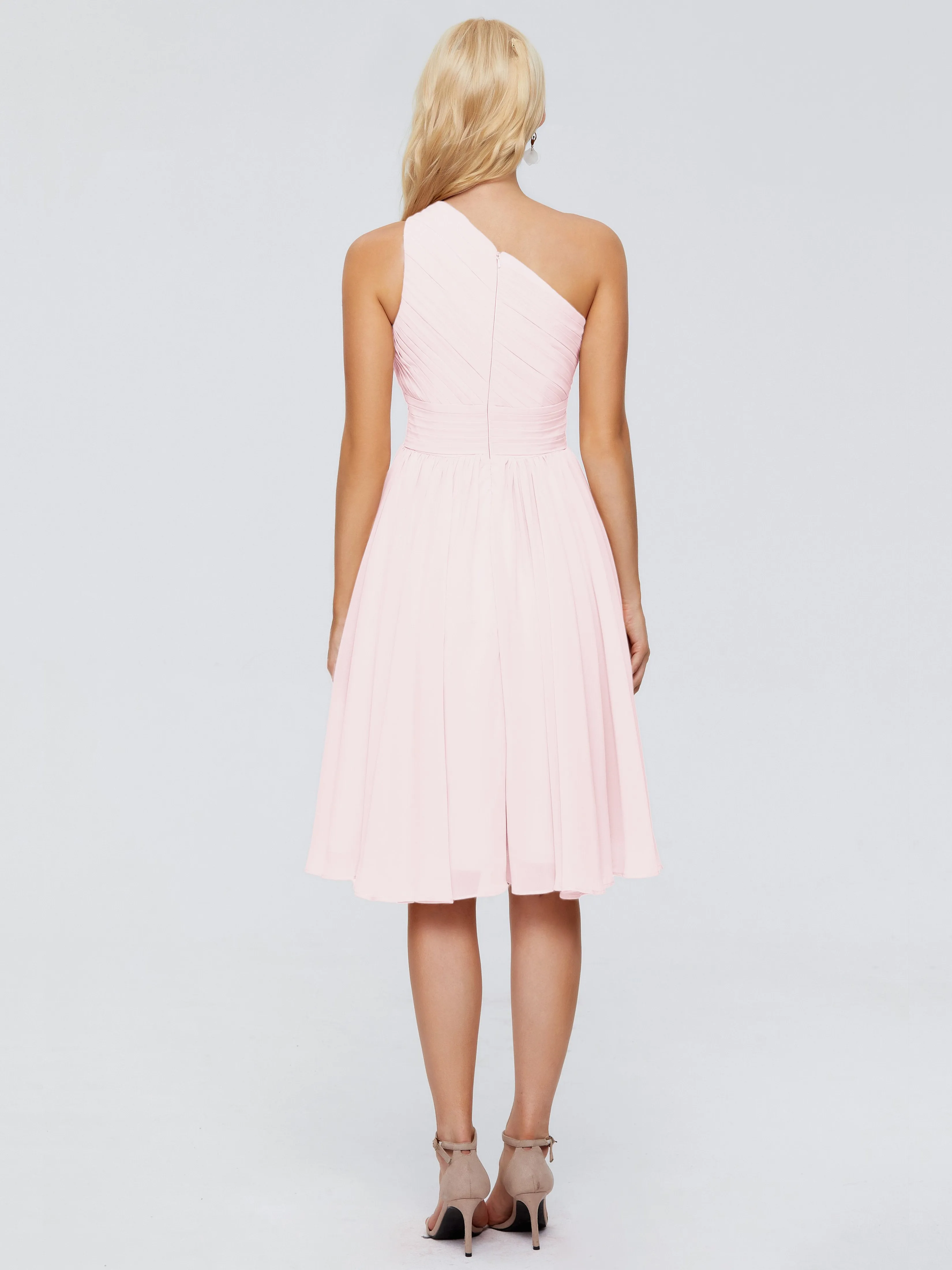 Kimberly Simple One Shoulder Short Bridesmaid Dresses