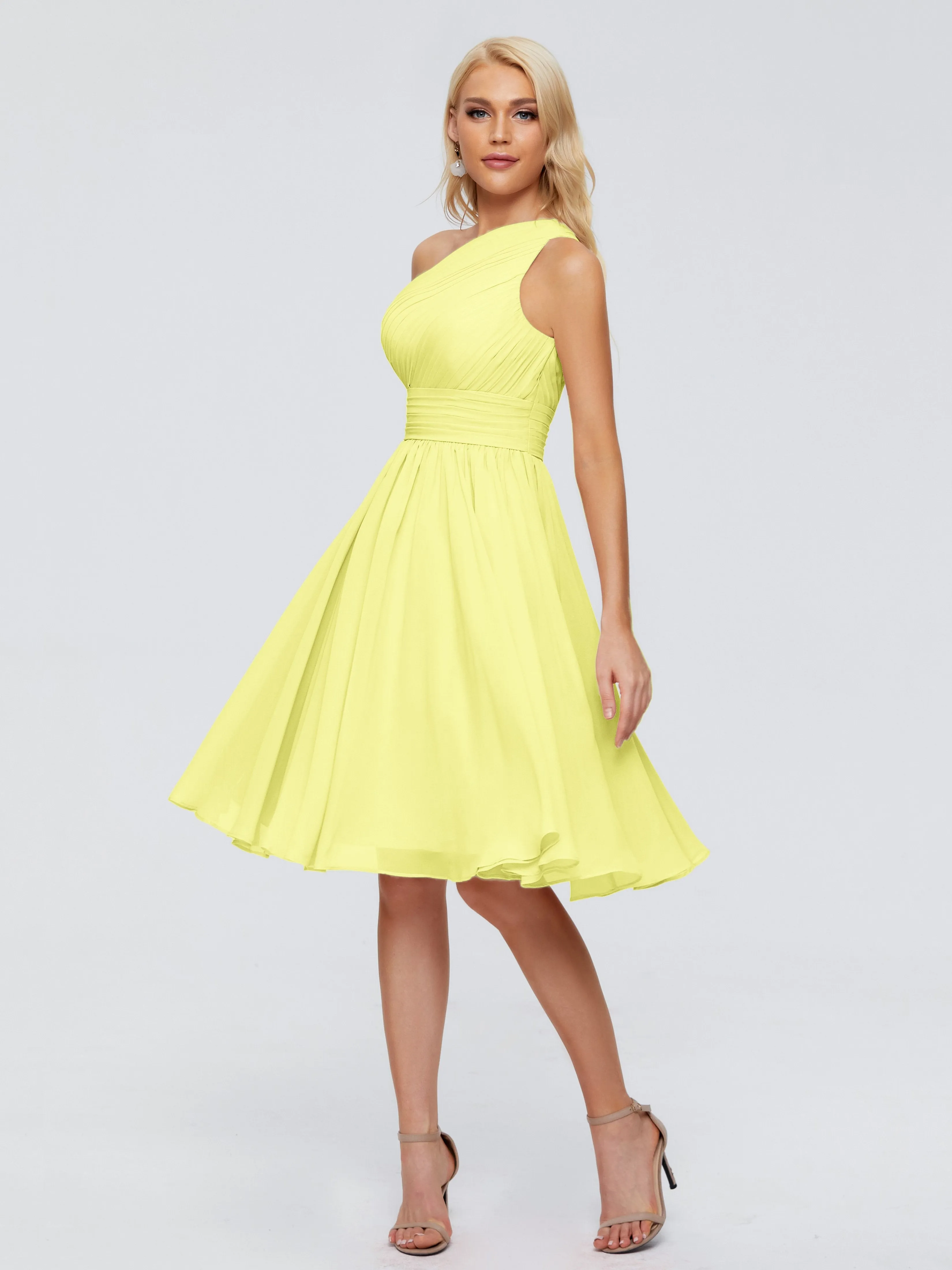 Kimberly Simple One Shoulder Short Bridesmaid Dresses