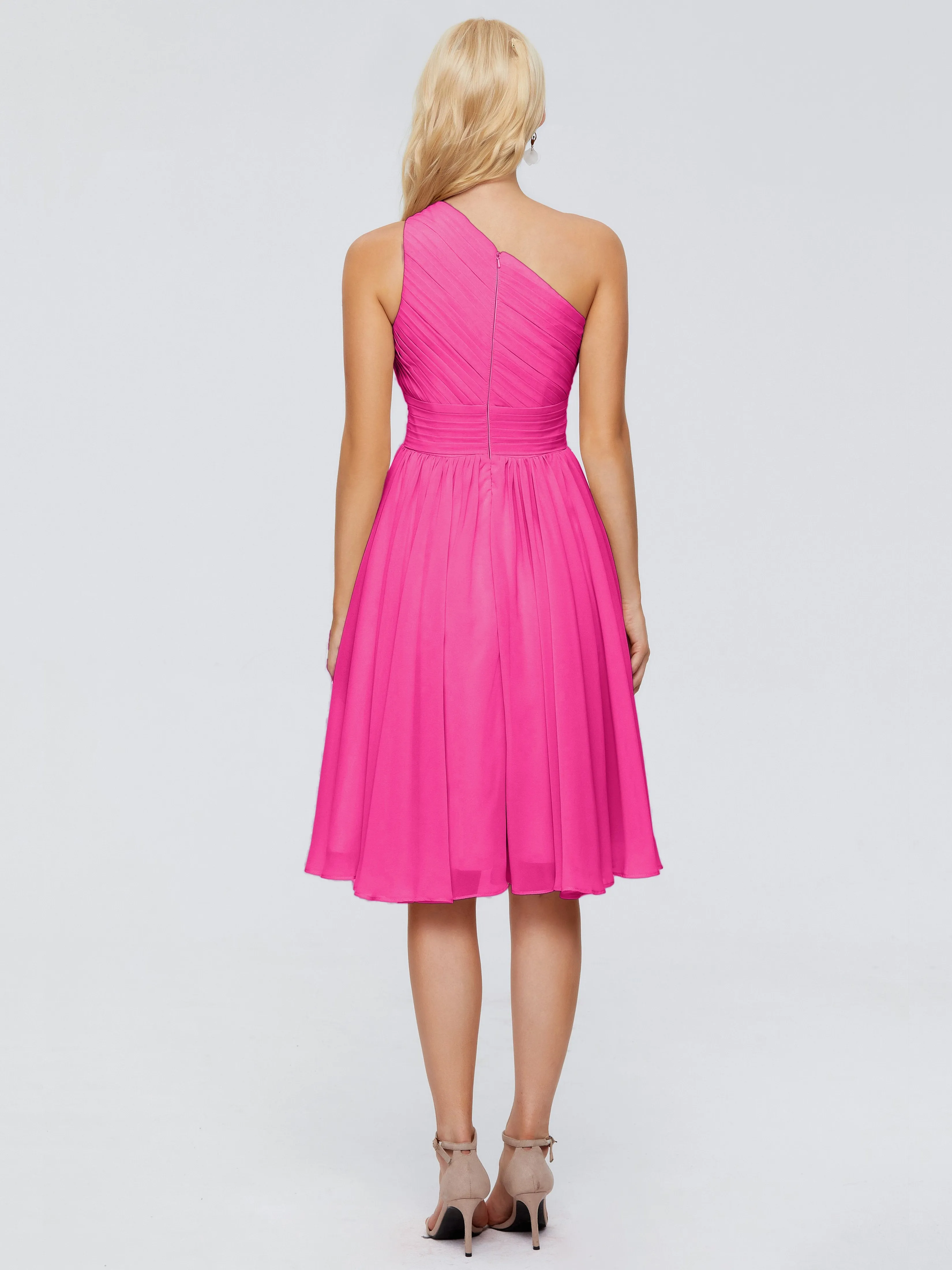 Kimberly Simple One Shoulder Short Bridesmaid Dresses