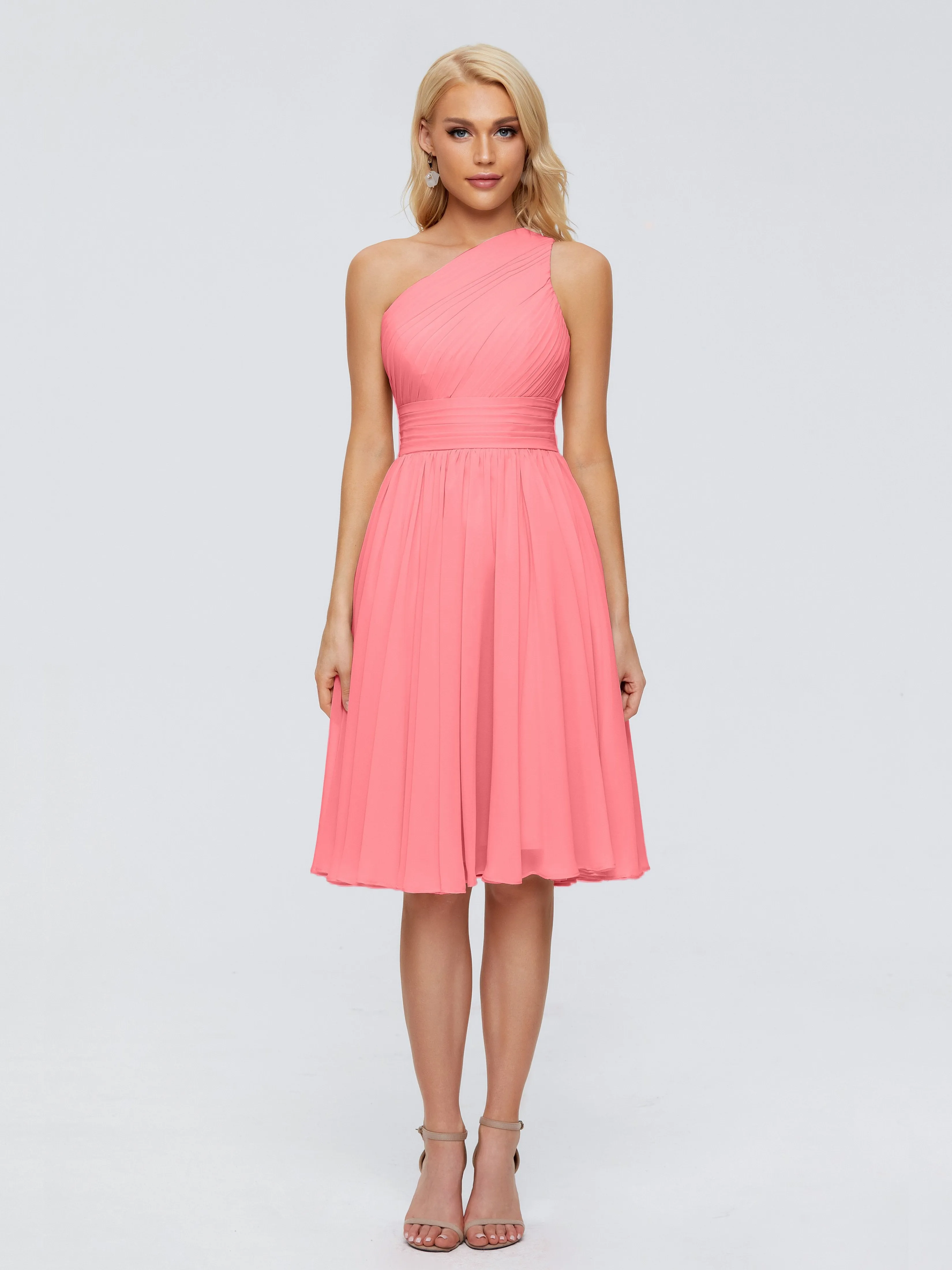 Kimberly Simple One Shoulder Short Bridesmaid Dresses