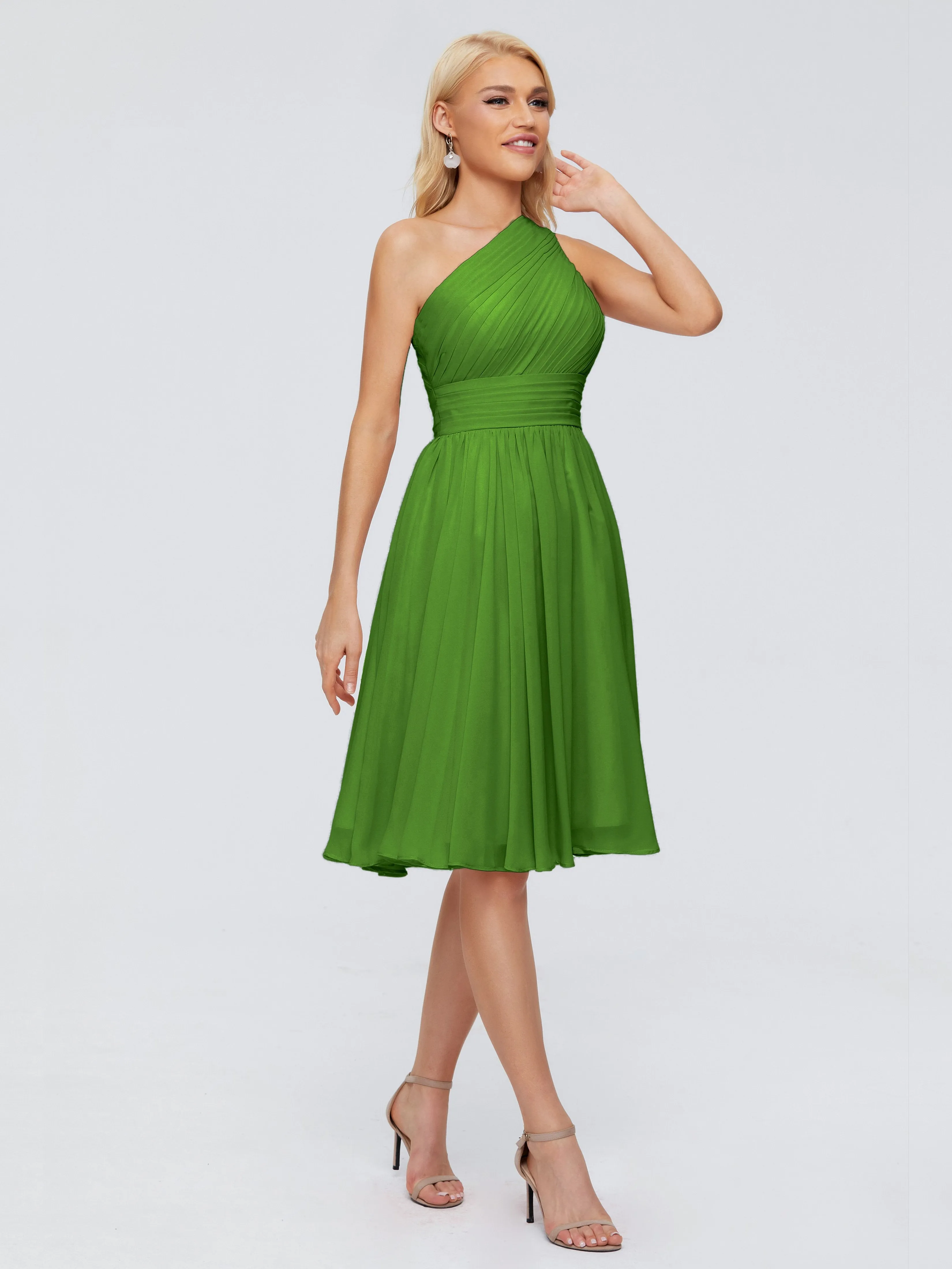 Kimberly Simple One Shoulder Short Bridesmaid Dresses