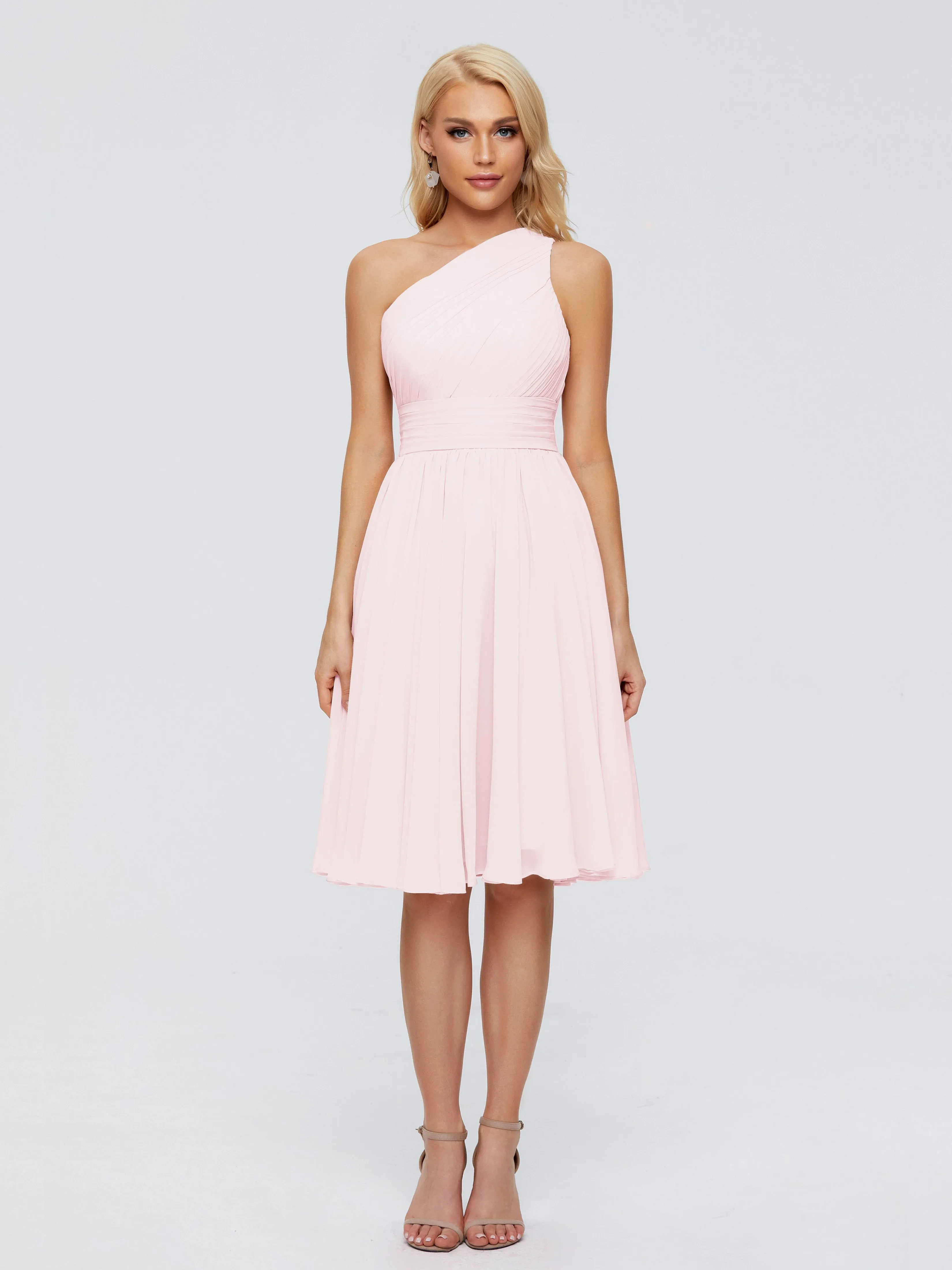 Kimberly Simple One Shoulder Short Bridesmaid Dresses