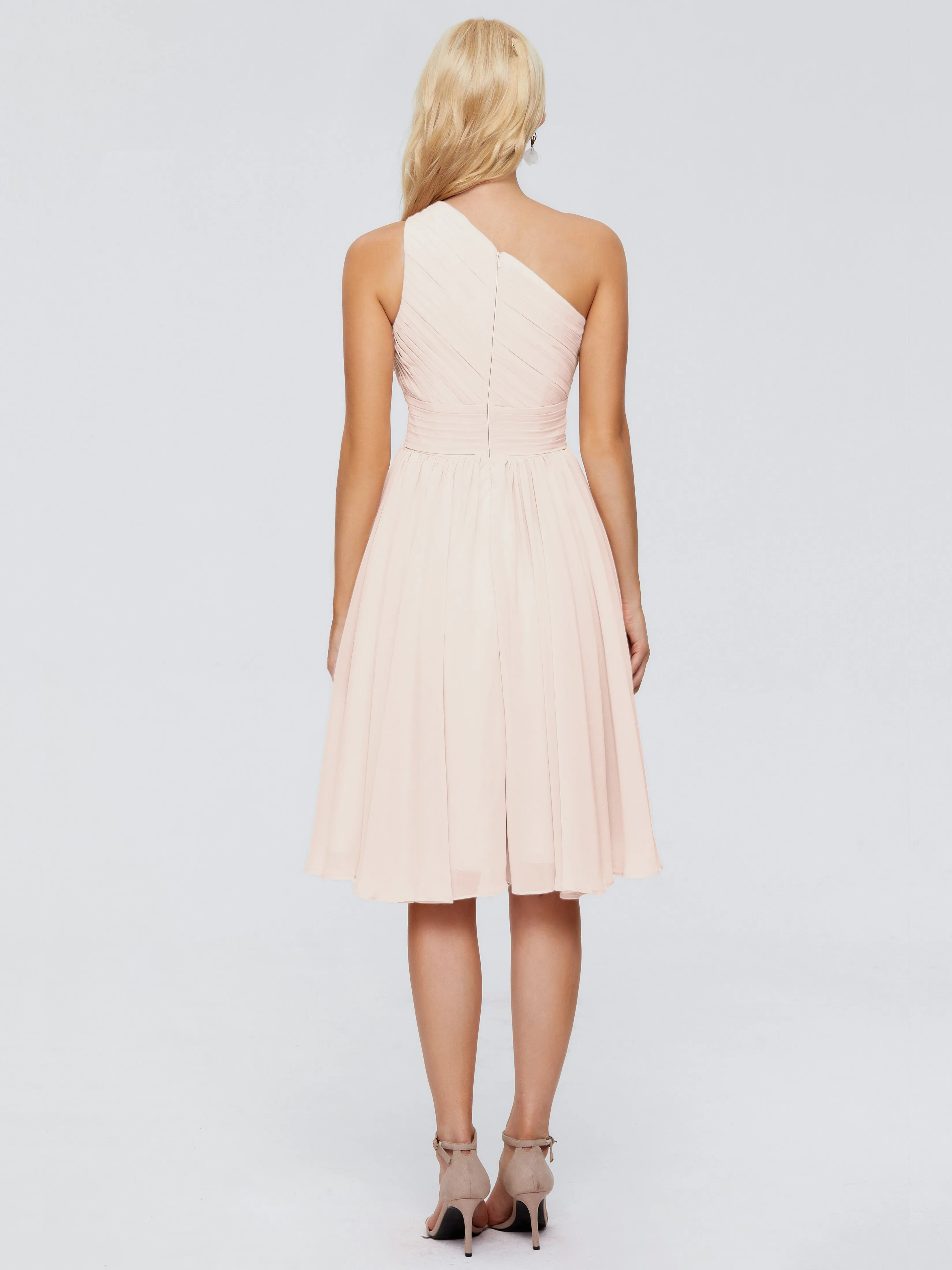 Kimberly Simple One Shoulder Short Bridesmaid Dresses