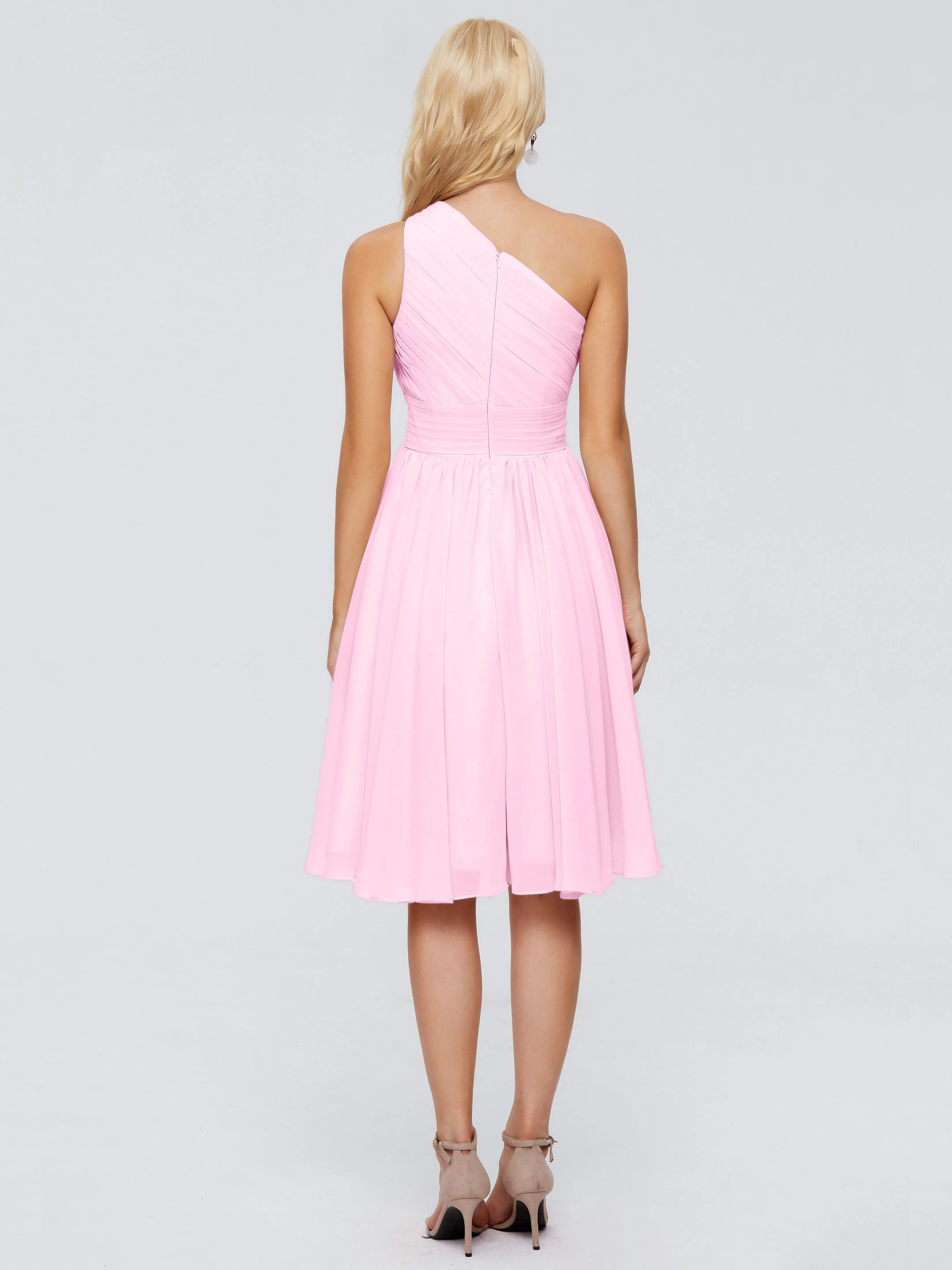 Kimberly Simple One Shoulder Short Bridesmaid Dresses