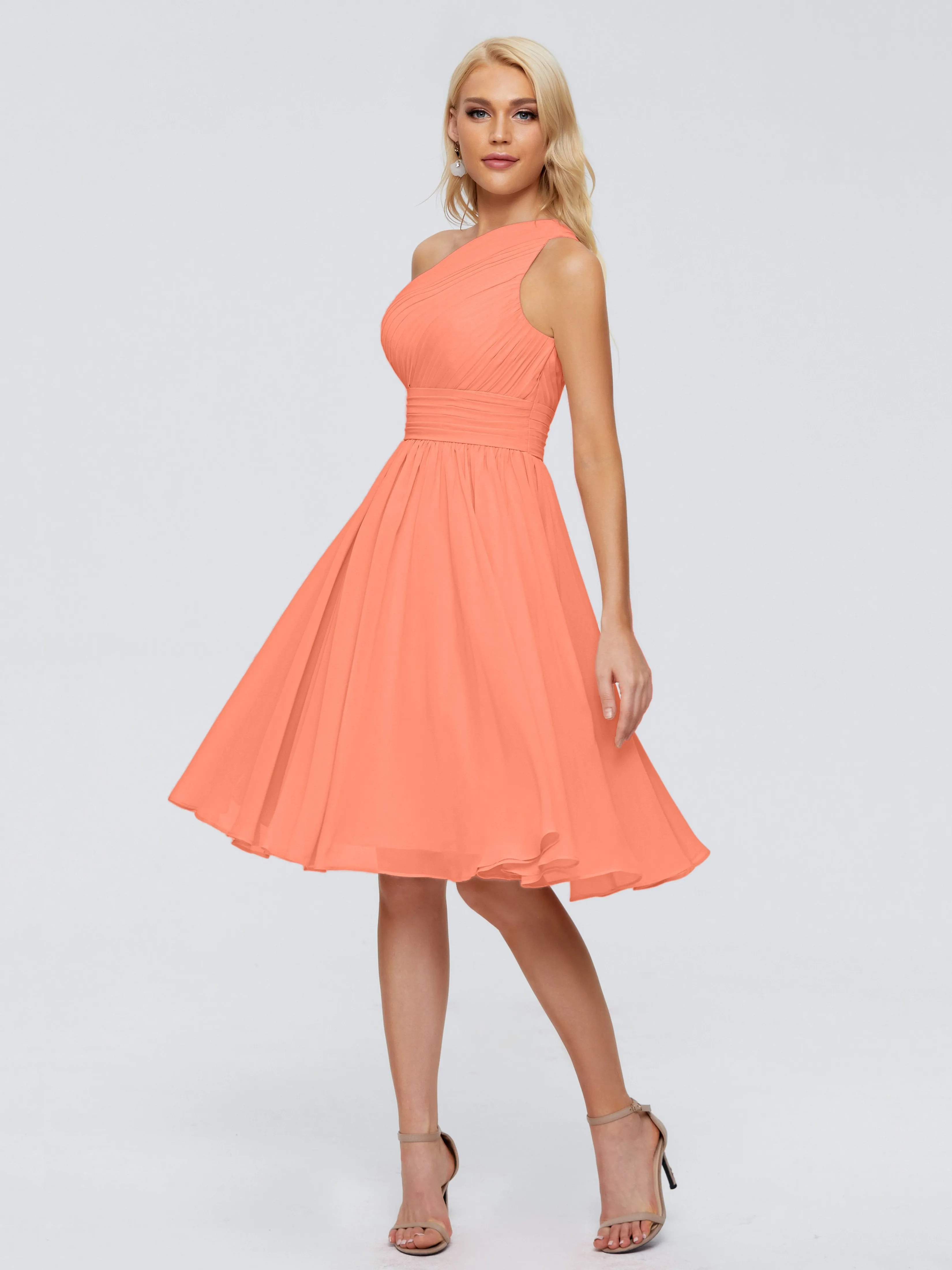 Kimberly Simple One Shoulder Short Bridesmaid Dresses