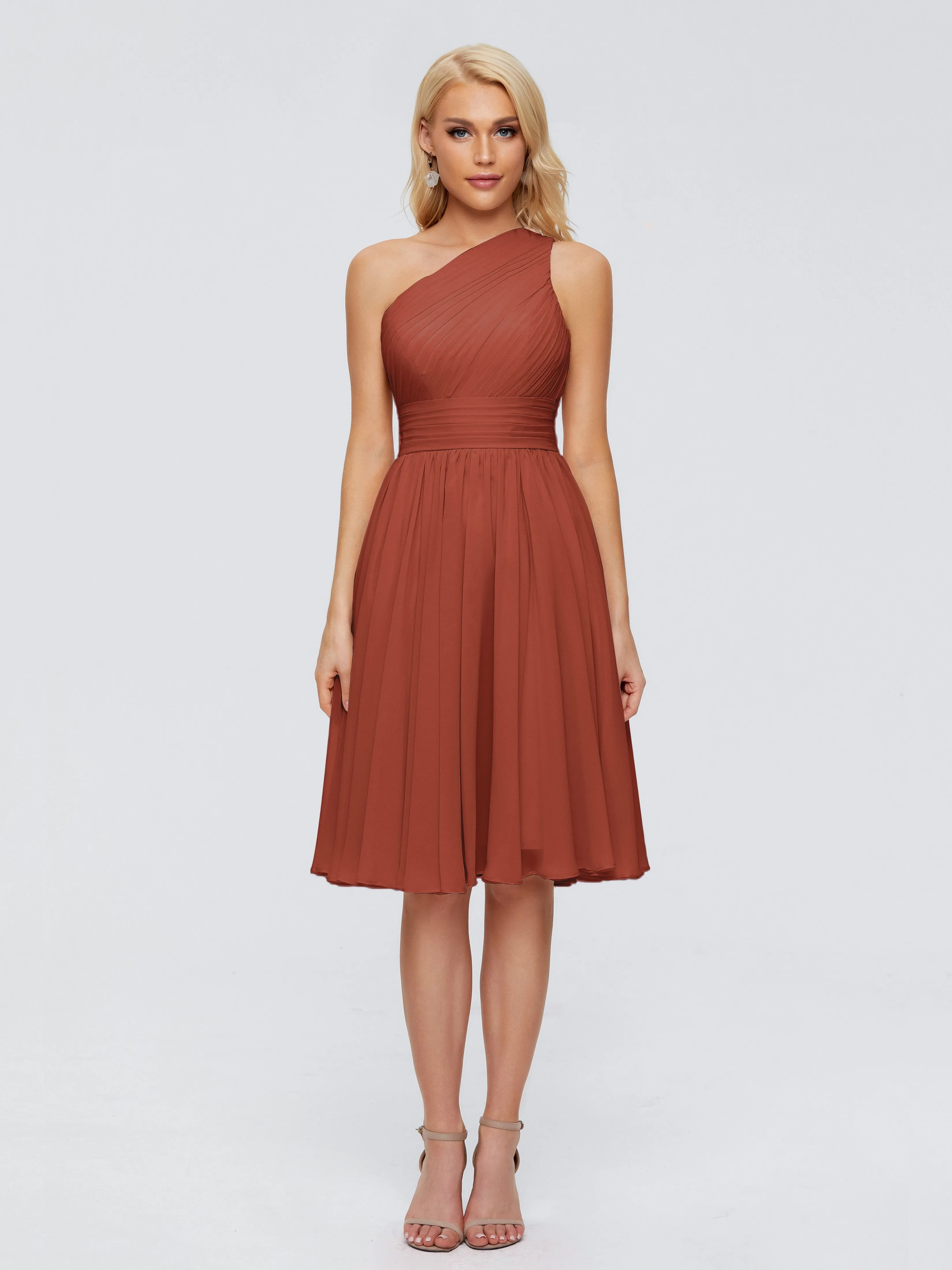 Kimberly Simple One Shoulder Short Bridesmaid Dresses