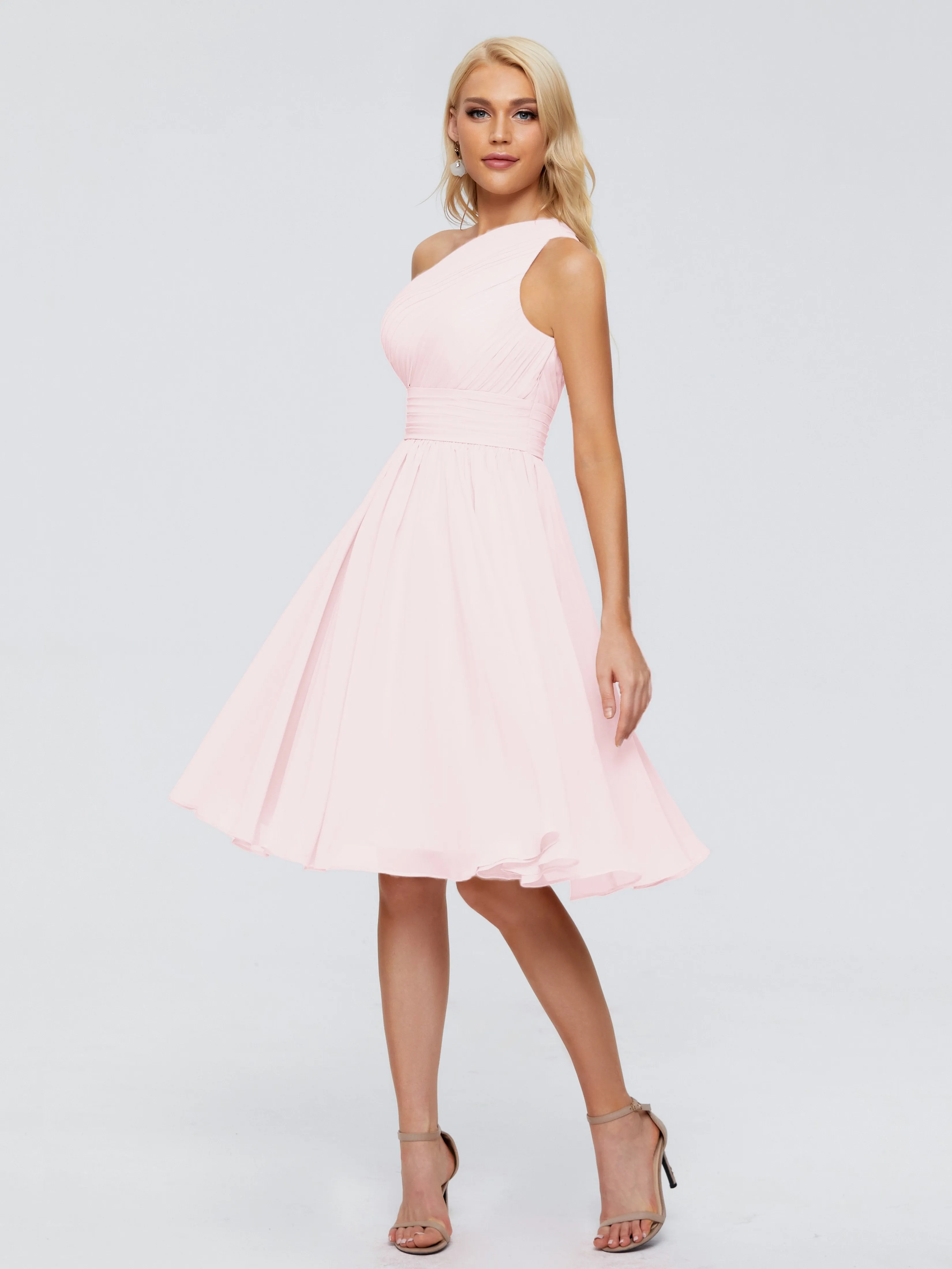 Kimberly Simple One Shoulder Short Bridesmaid Dresses