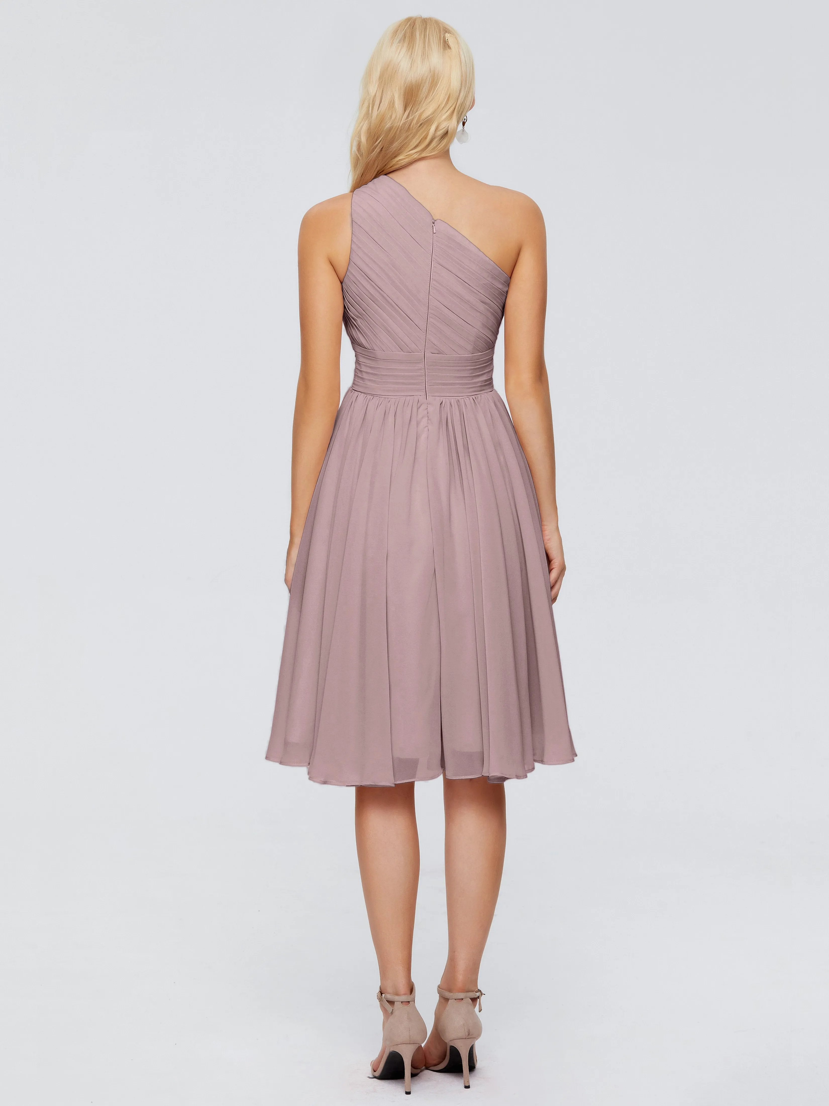 Kimberly Simple One Shoulder Short Bridesmaid Dresses