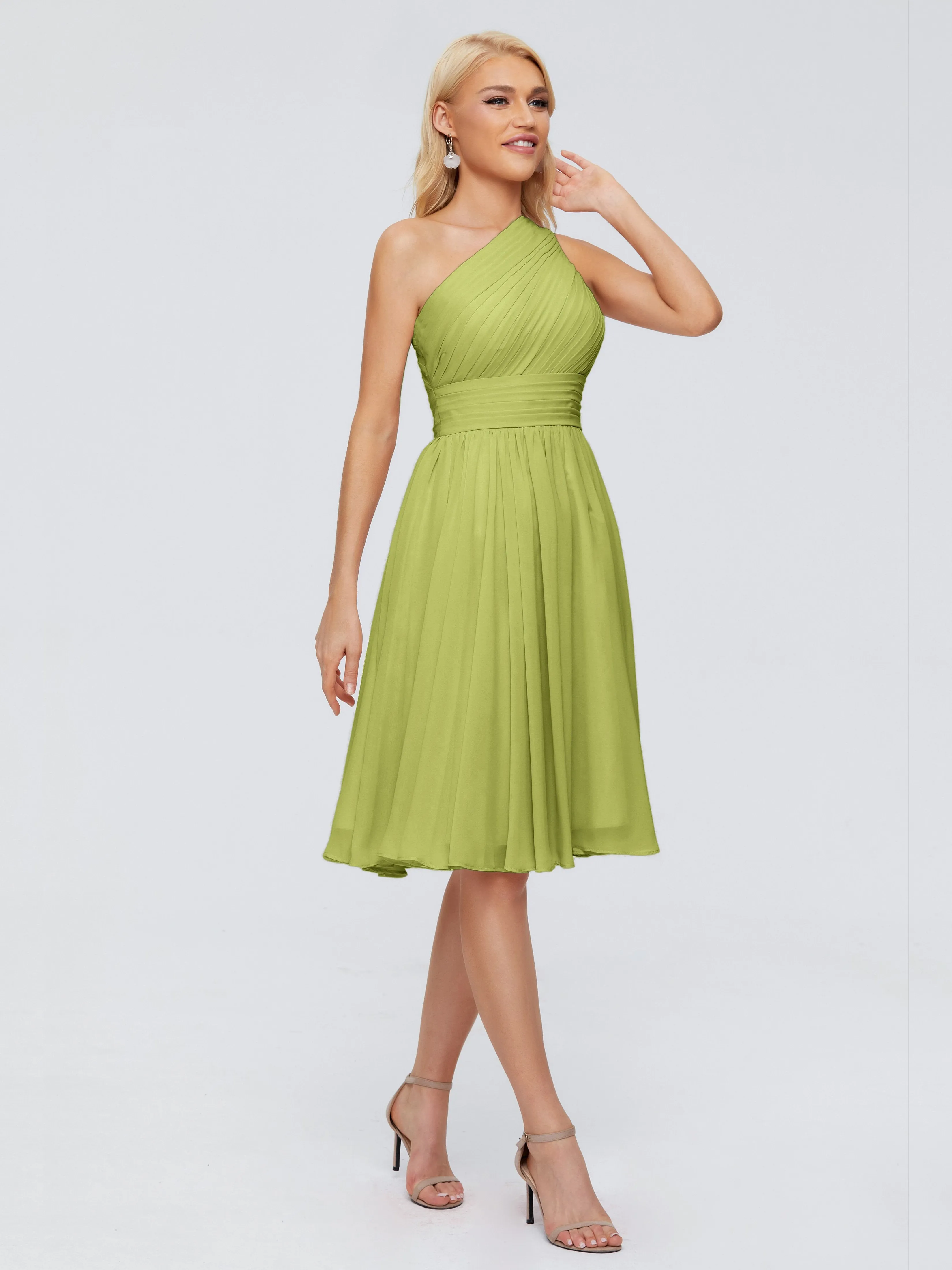 Kimberly Simple One Shoulder Short Bridesmaid Dresses