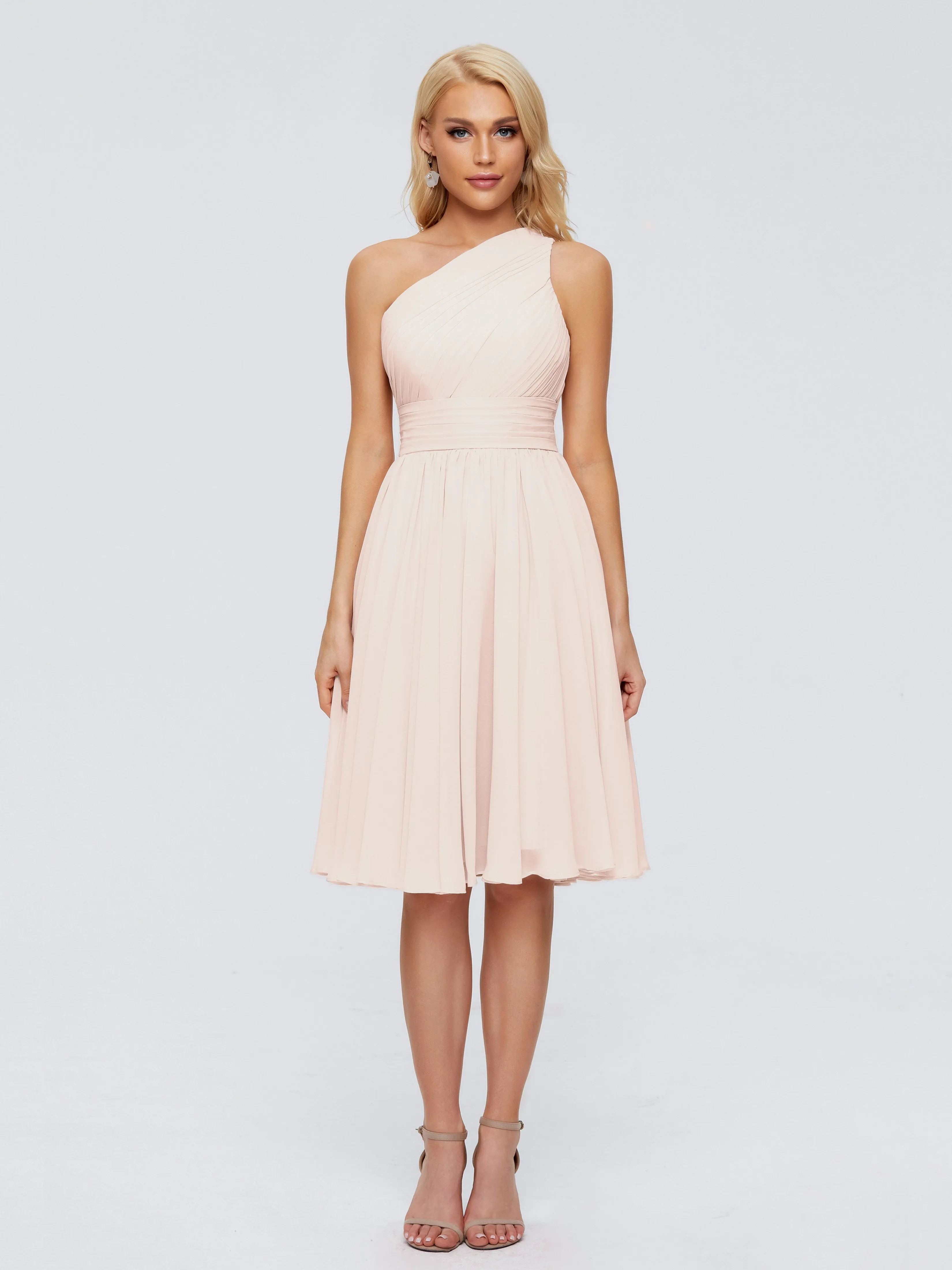 Kimberly Simple One Shoulder Short Bridesmaid Dresses