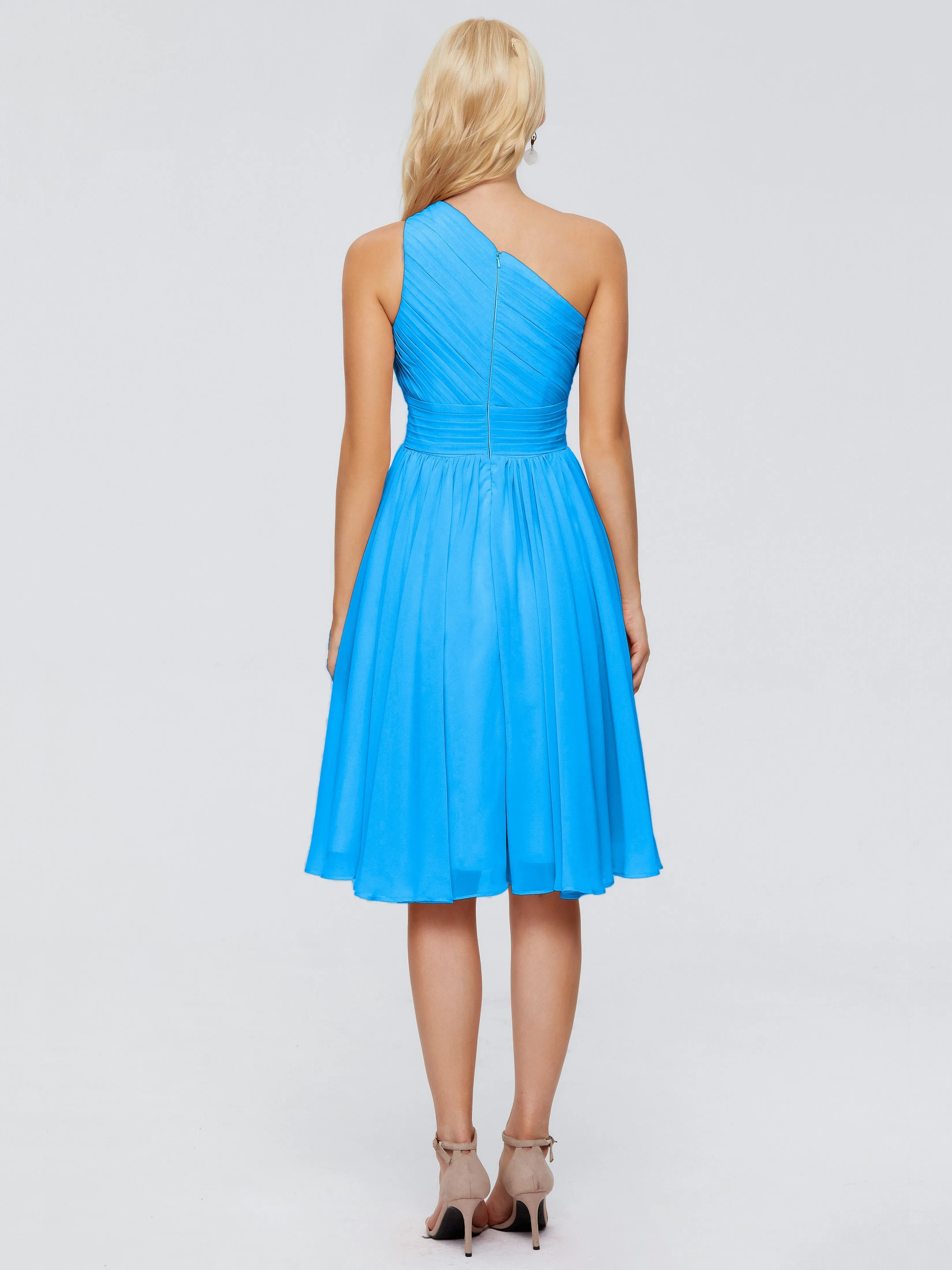 Kimberly Simple One Shoulder Short Bridesmaid Dresses