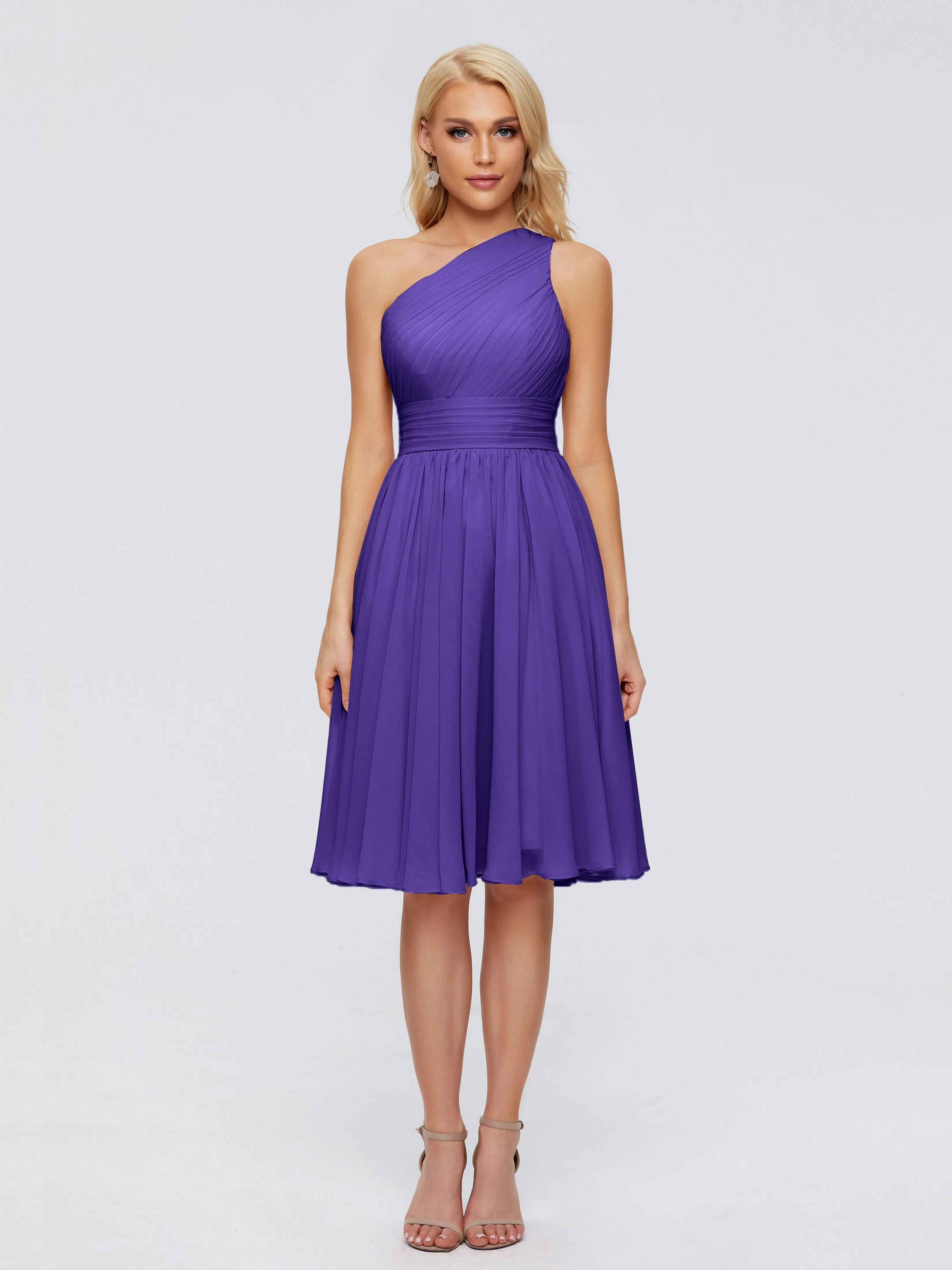 Kimberly Simple One Shoulder Short Bridesmaid Dresses