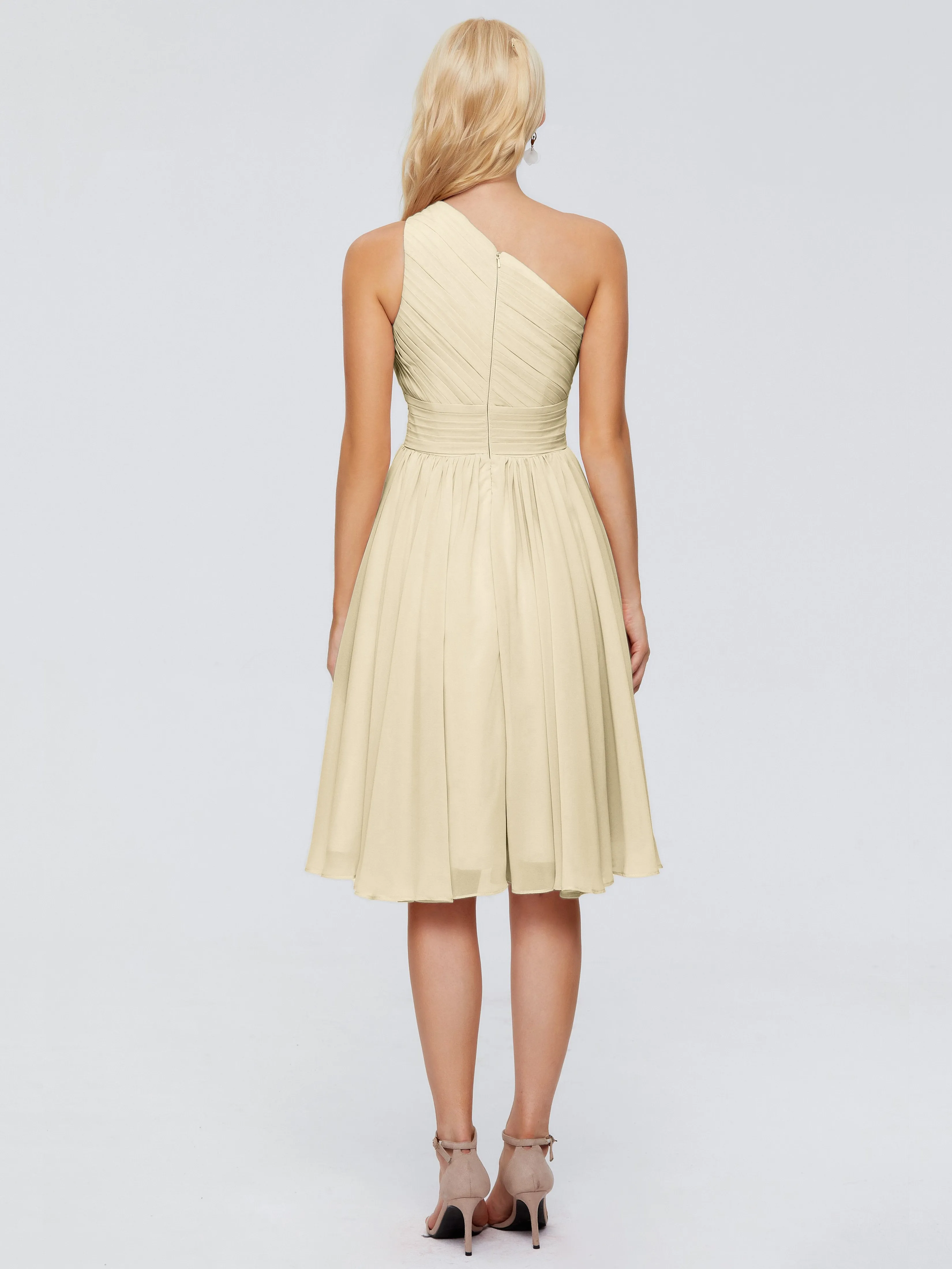 Kimberly Simple One Shoulder Short Bridesmaid Dresses