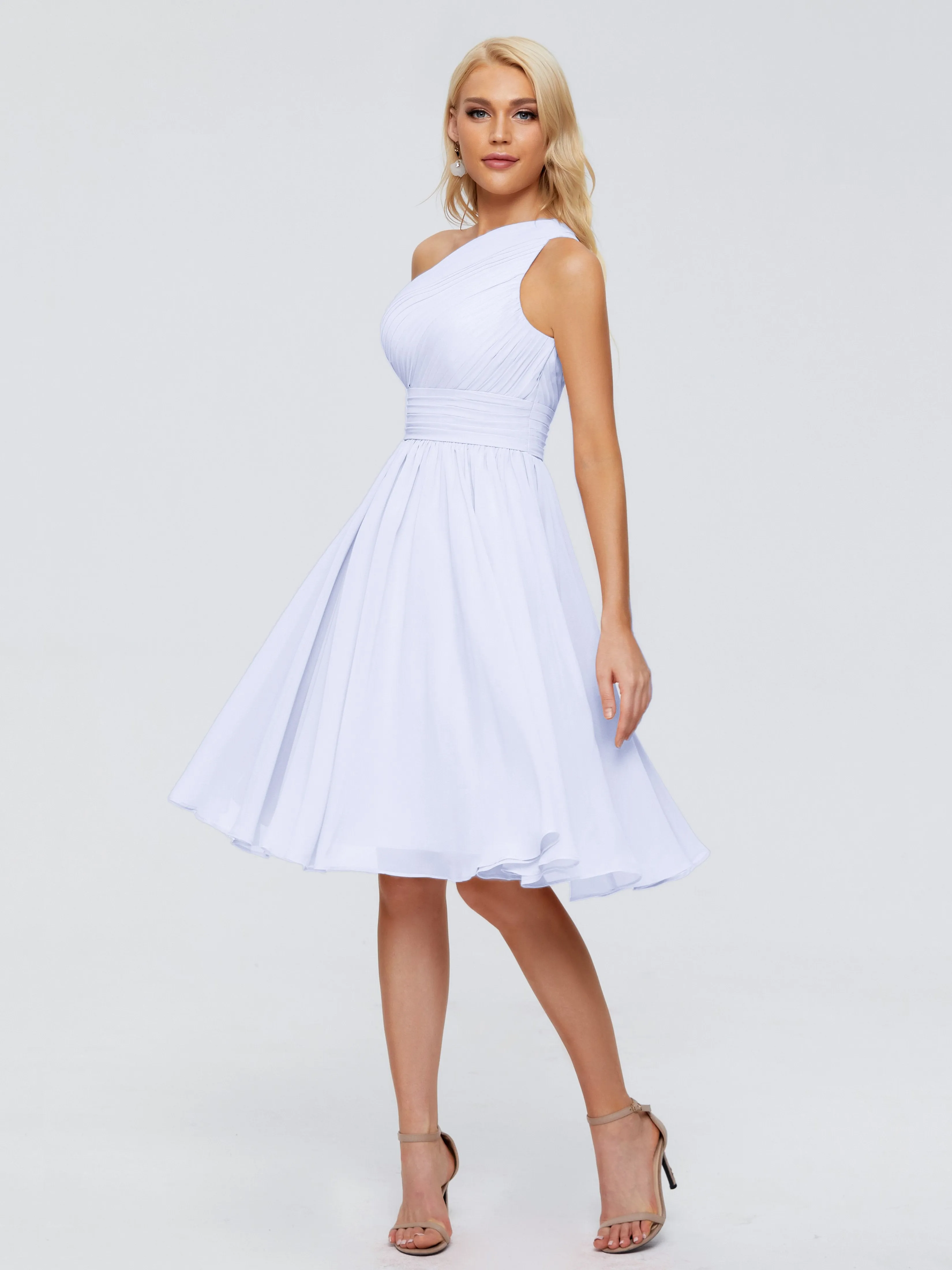 Kimberly Simple One Shoulder Short Bridesmaid Dresses