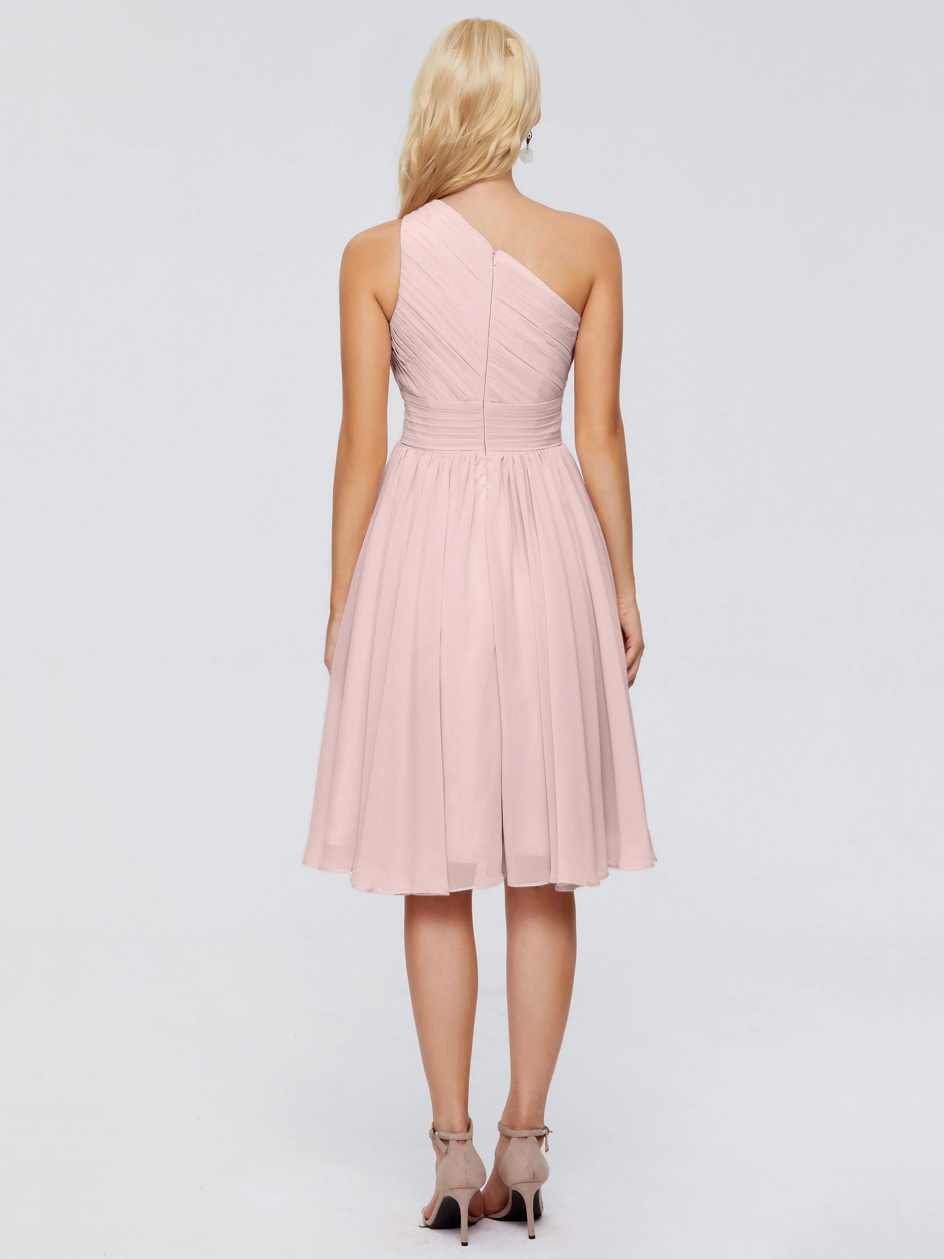 Kimberly Simple One Shoulder Short Bridesmaid Dresses