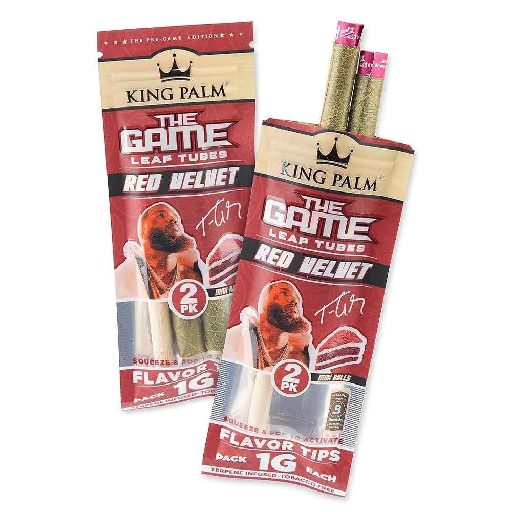 King Palm "The Game" Red Velvet - Terpene Infused Palm Leaf Blunts - Mini Pack of 2