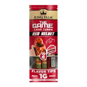 King Palm "The Game" Red Velvet - Terpene Infused Palm Leaf Blunts - Mini Pack of 2