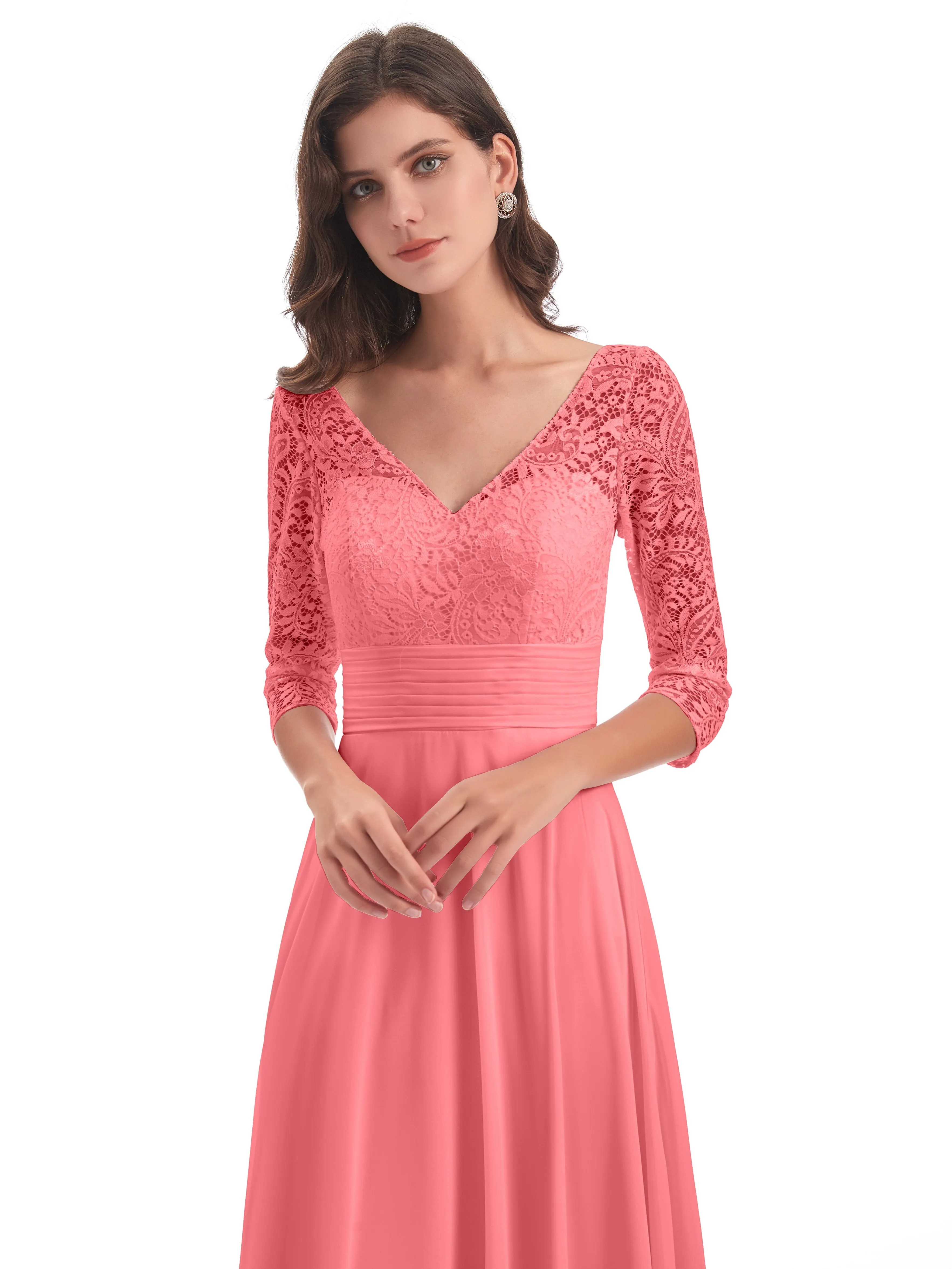 Lace Long Mother of the Bride Dresses