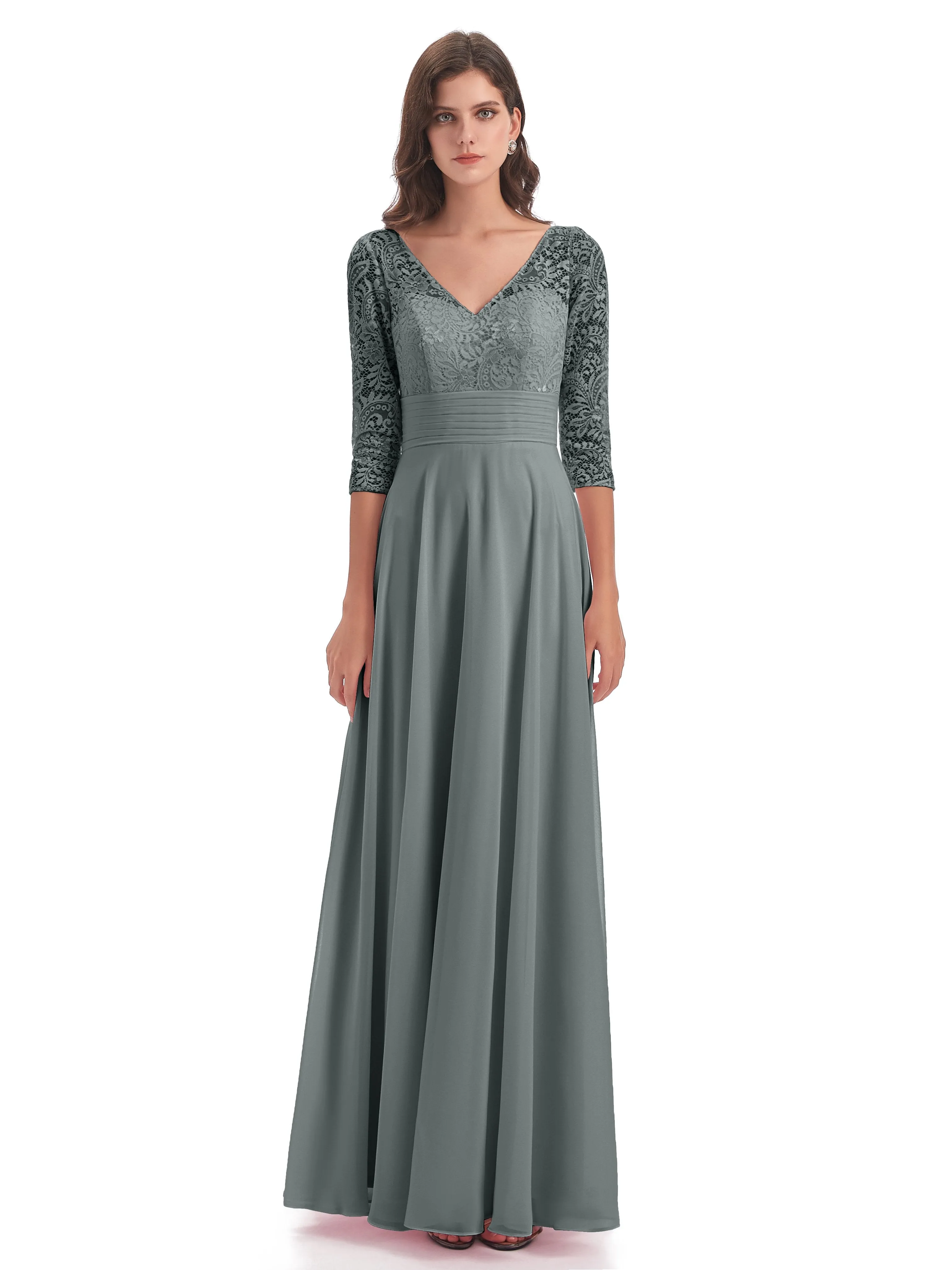 Lace Long Mother of the Bride Dresses