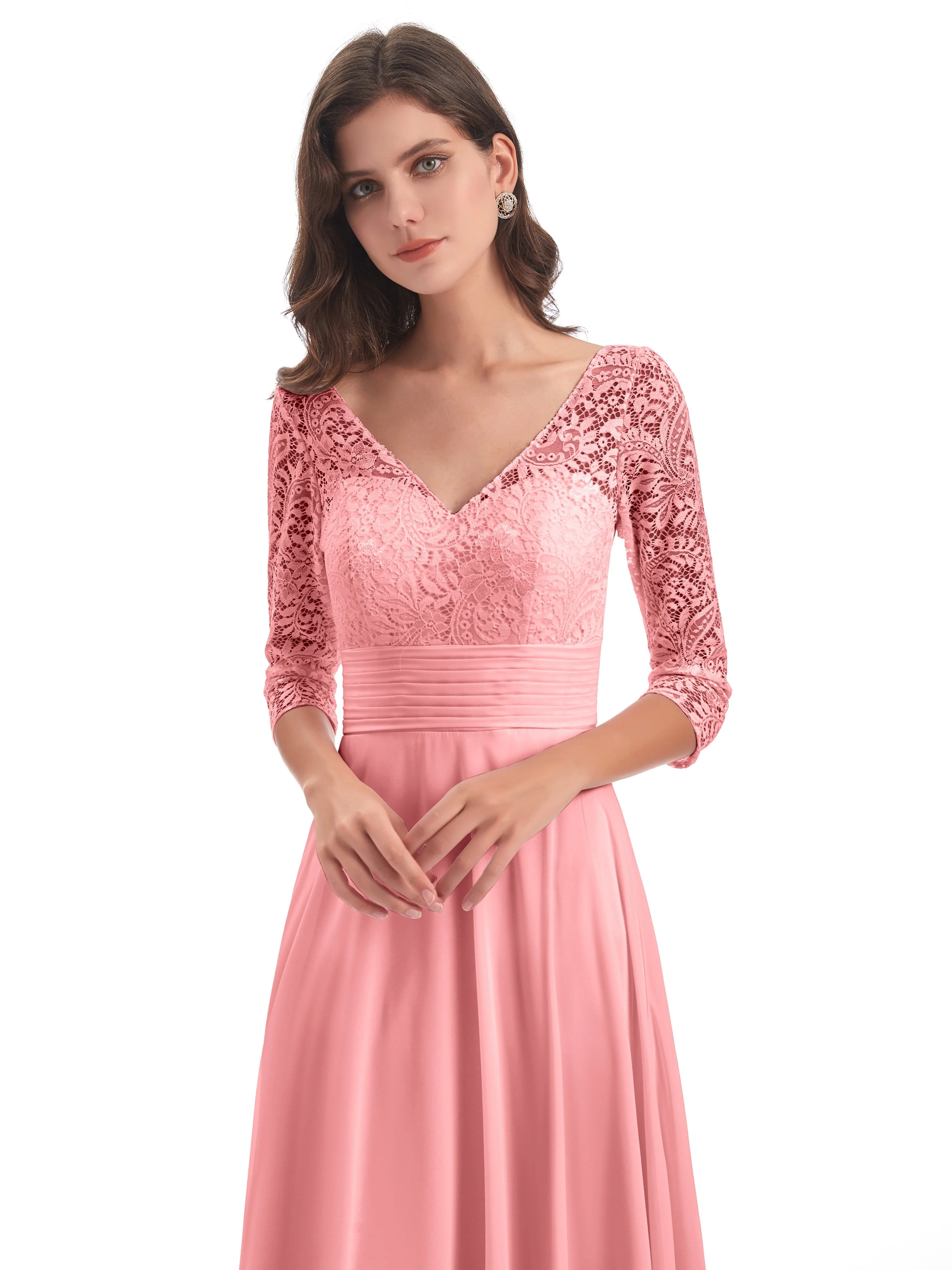 Lace Long Mother of the Bride Dresses