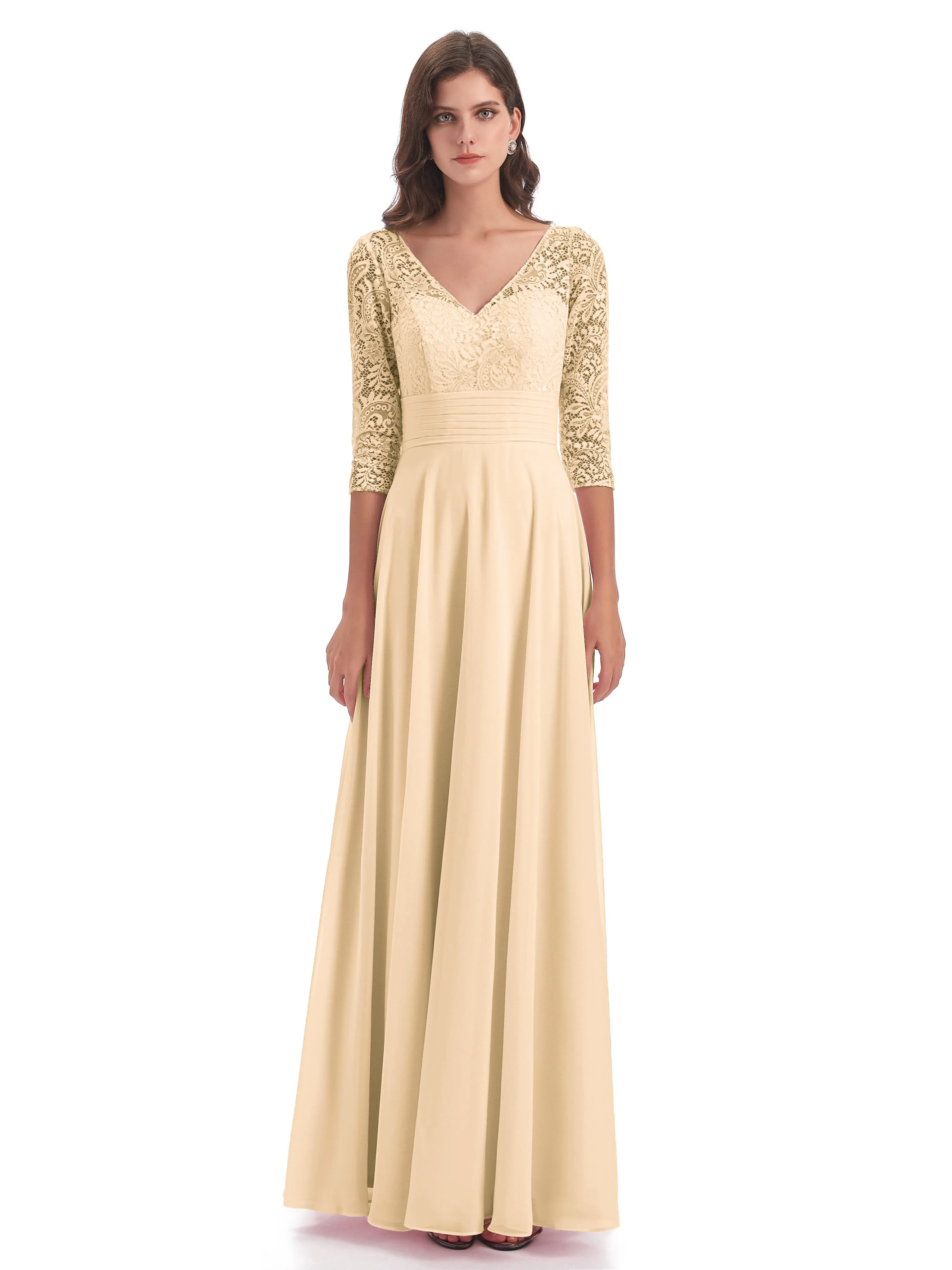 Lace Long Mother of the Bride Dresses