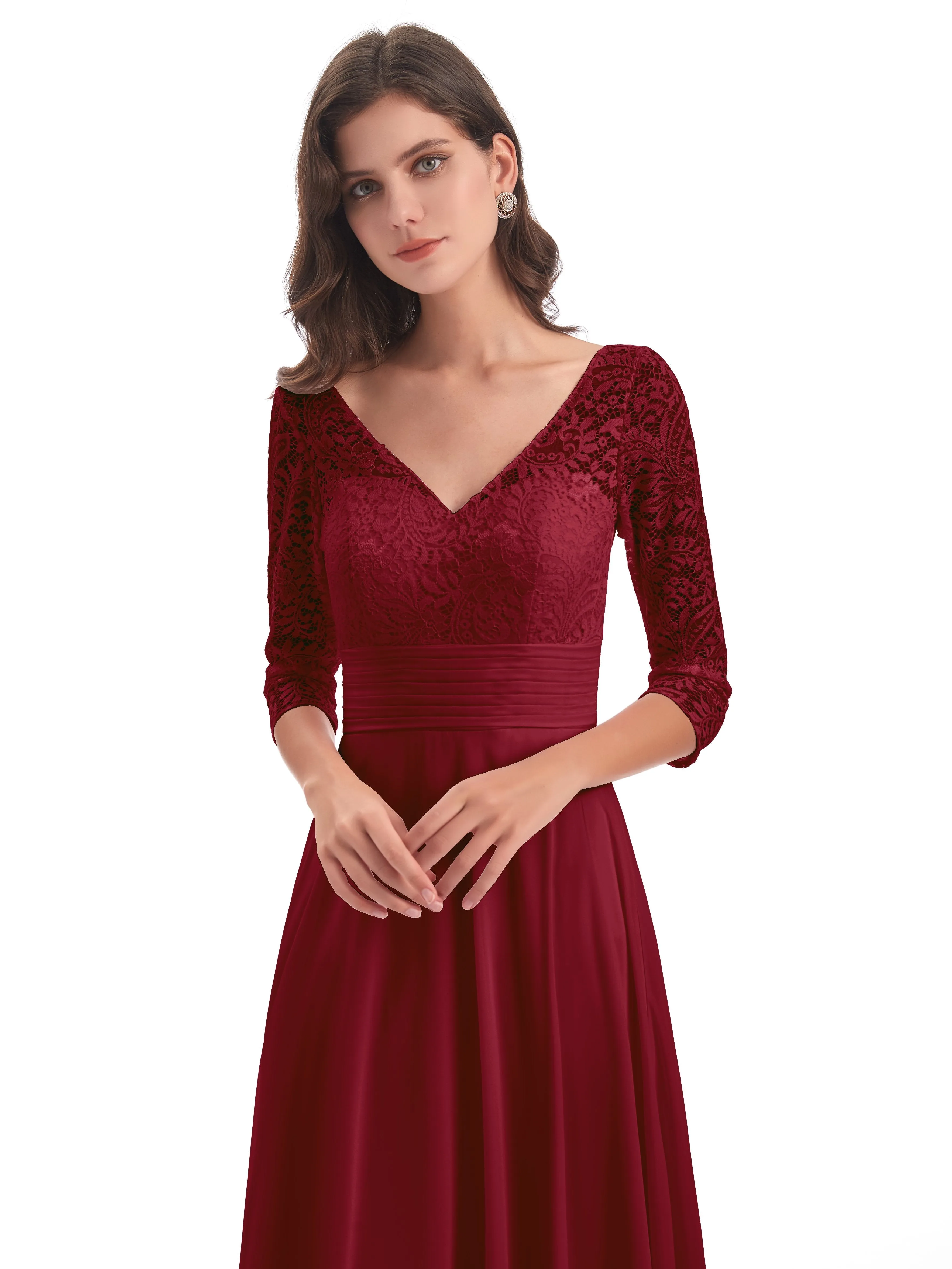 Lace Long Mother of the Bride Dresses