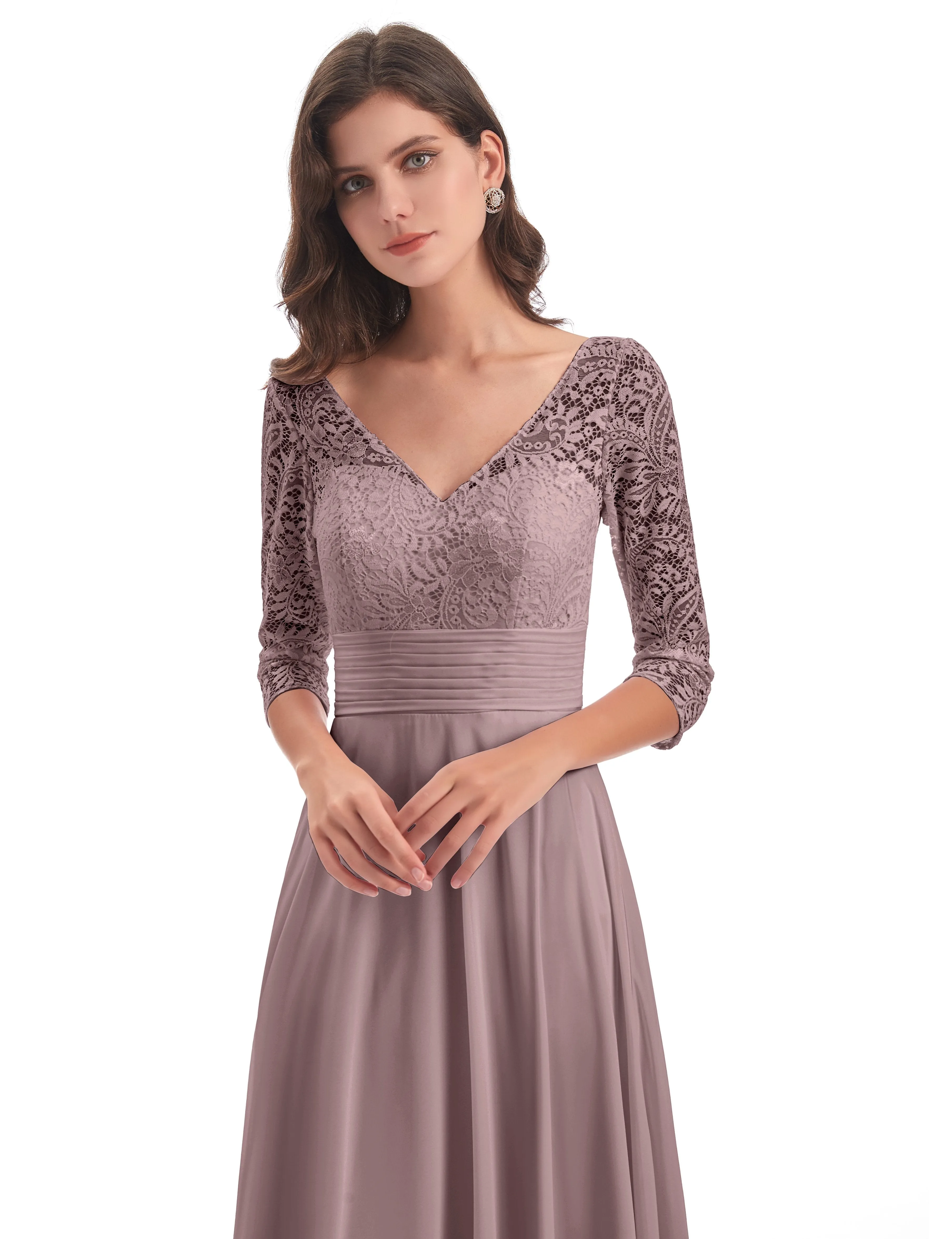 Lace Long Mother of the Bride Dresses