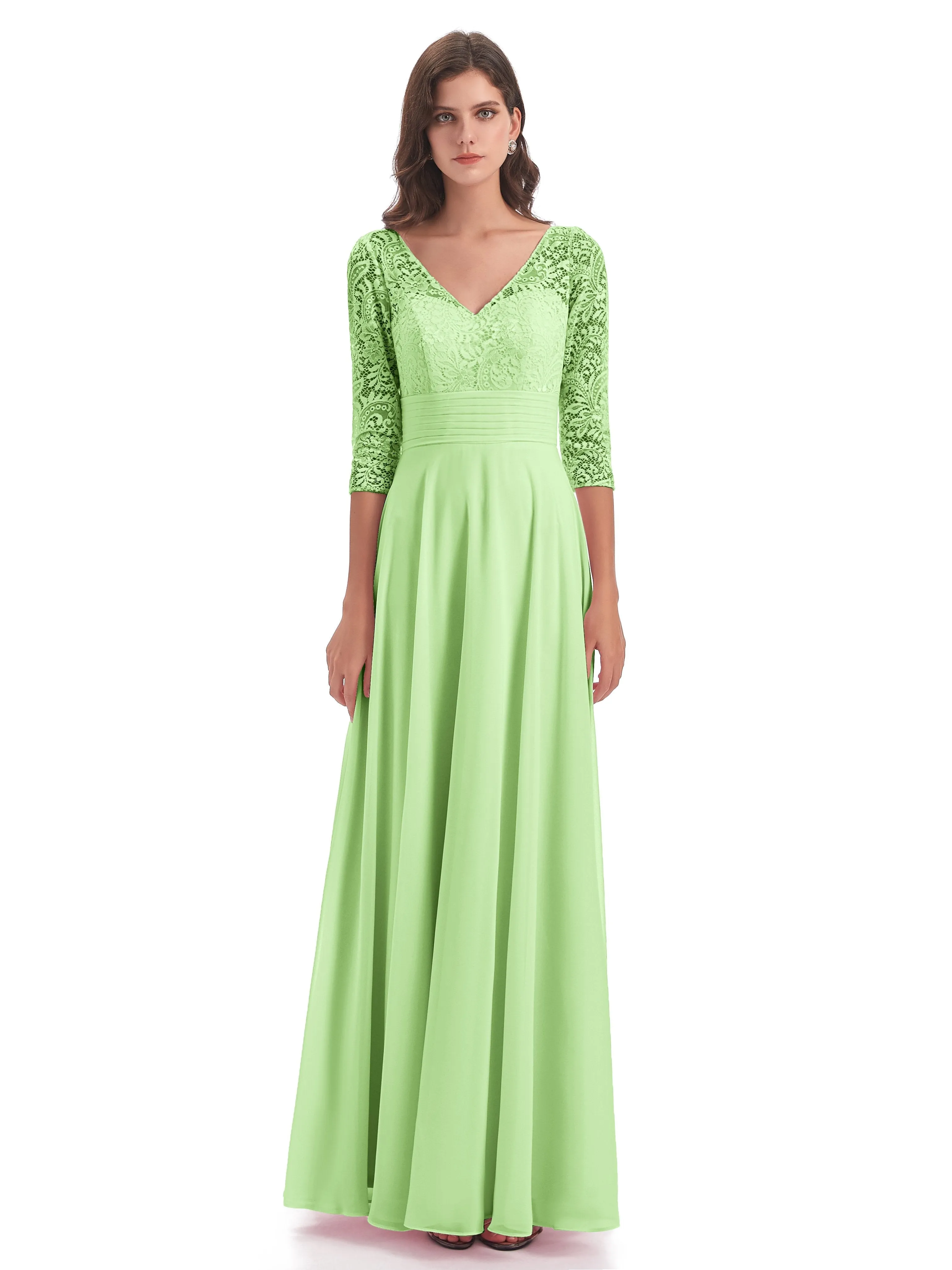 Lace Long Mother of the Bride Dresses