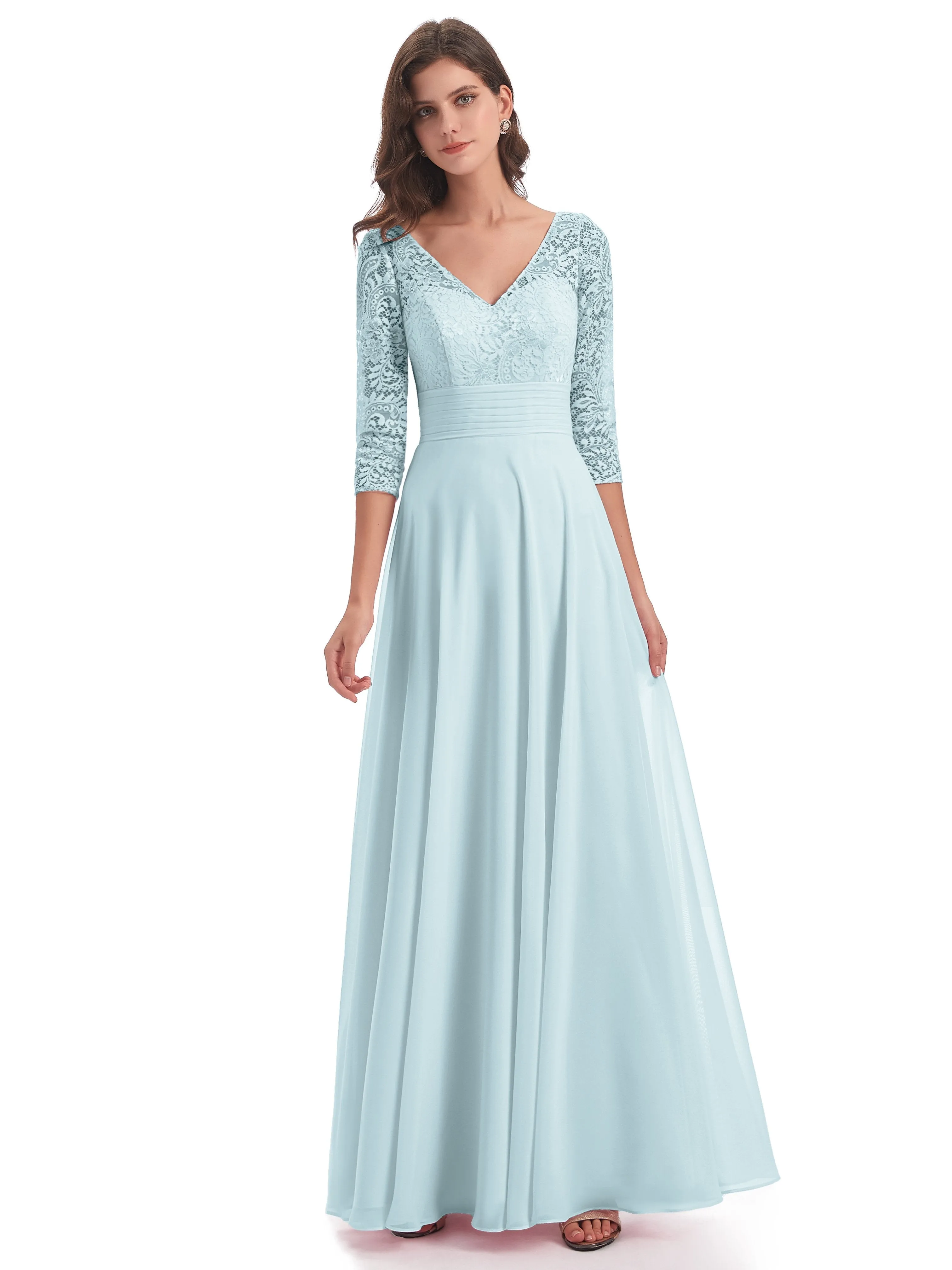 Lace Long Mother of the Bride Dresses