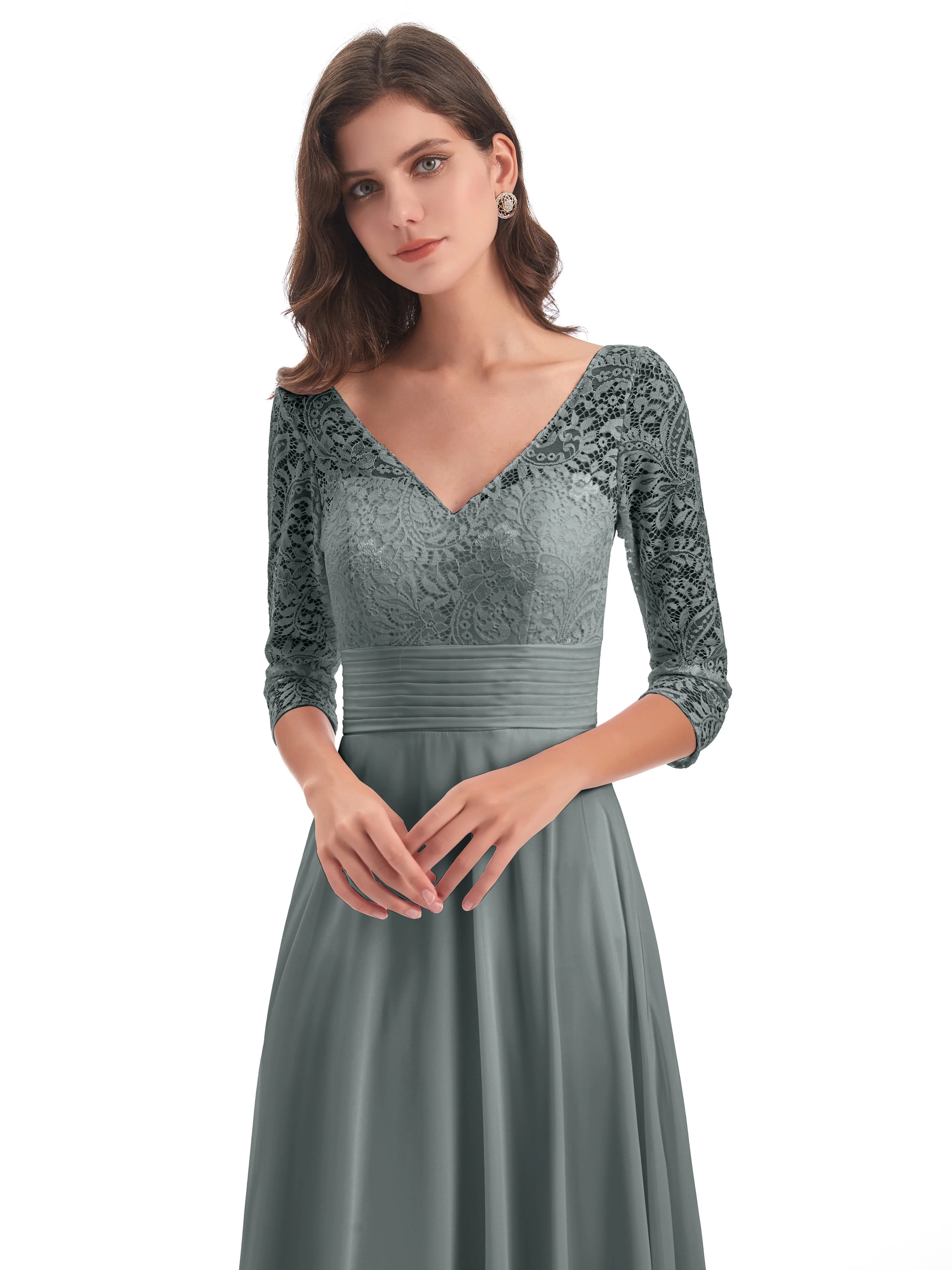 Lace Long Mother of the Bride Dresses