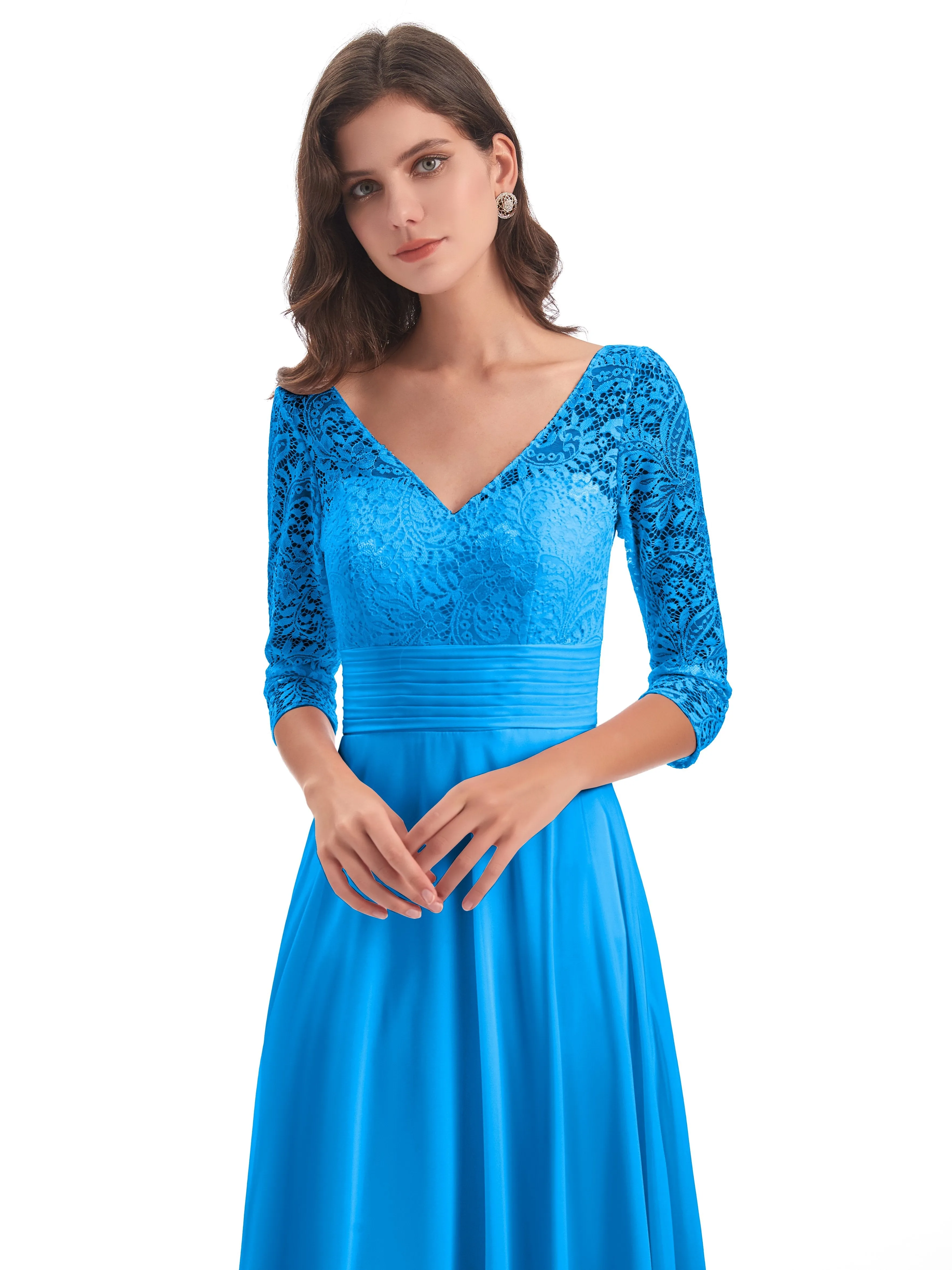 Lace Long Mother of the Bride Dresses