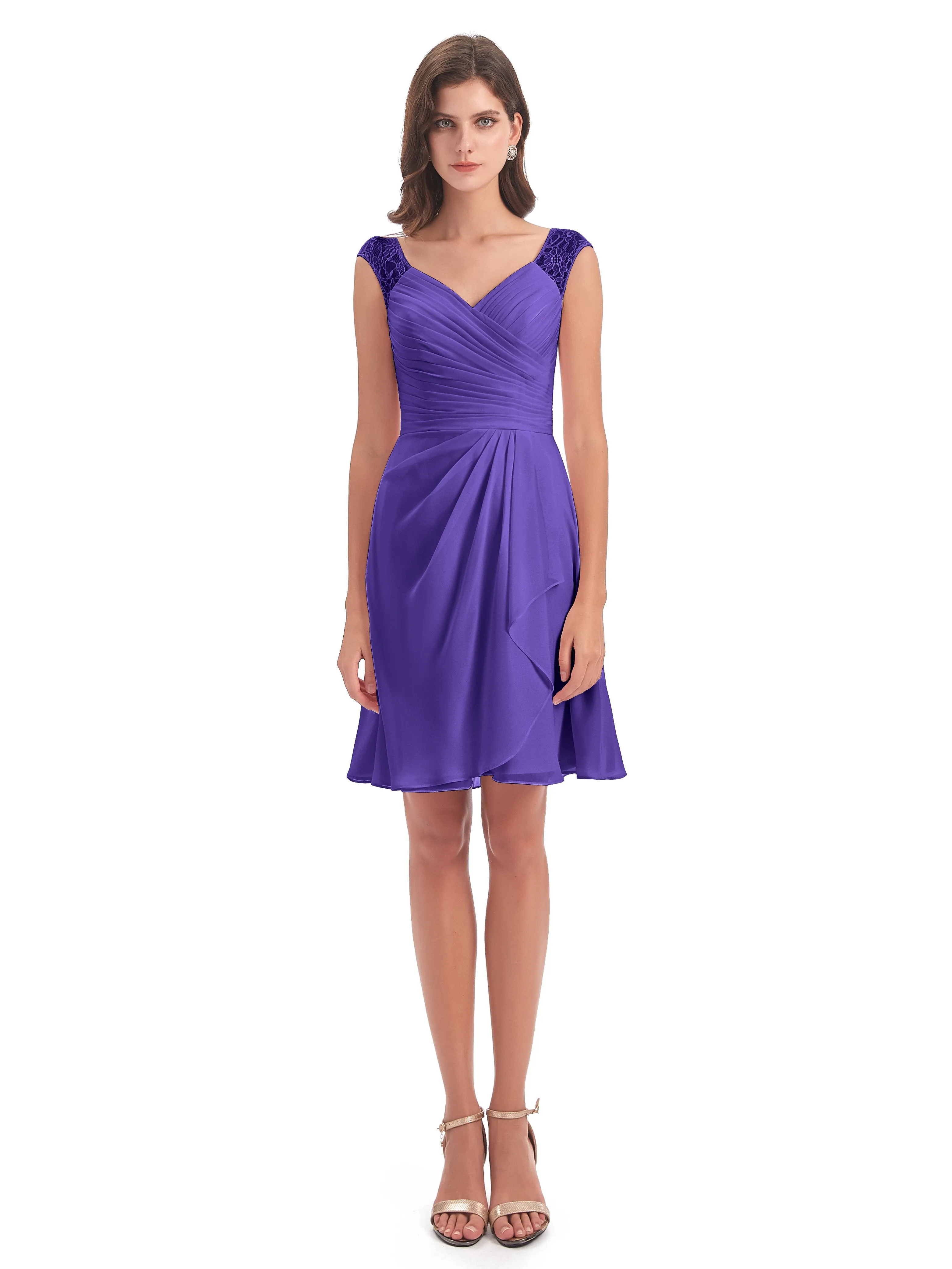 Lace/Chiffon A-line Short Bridesmaid Dresses