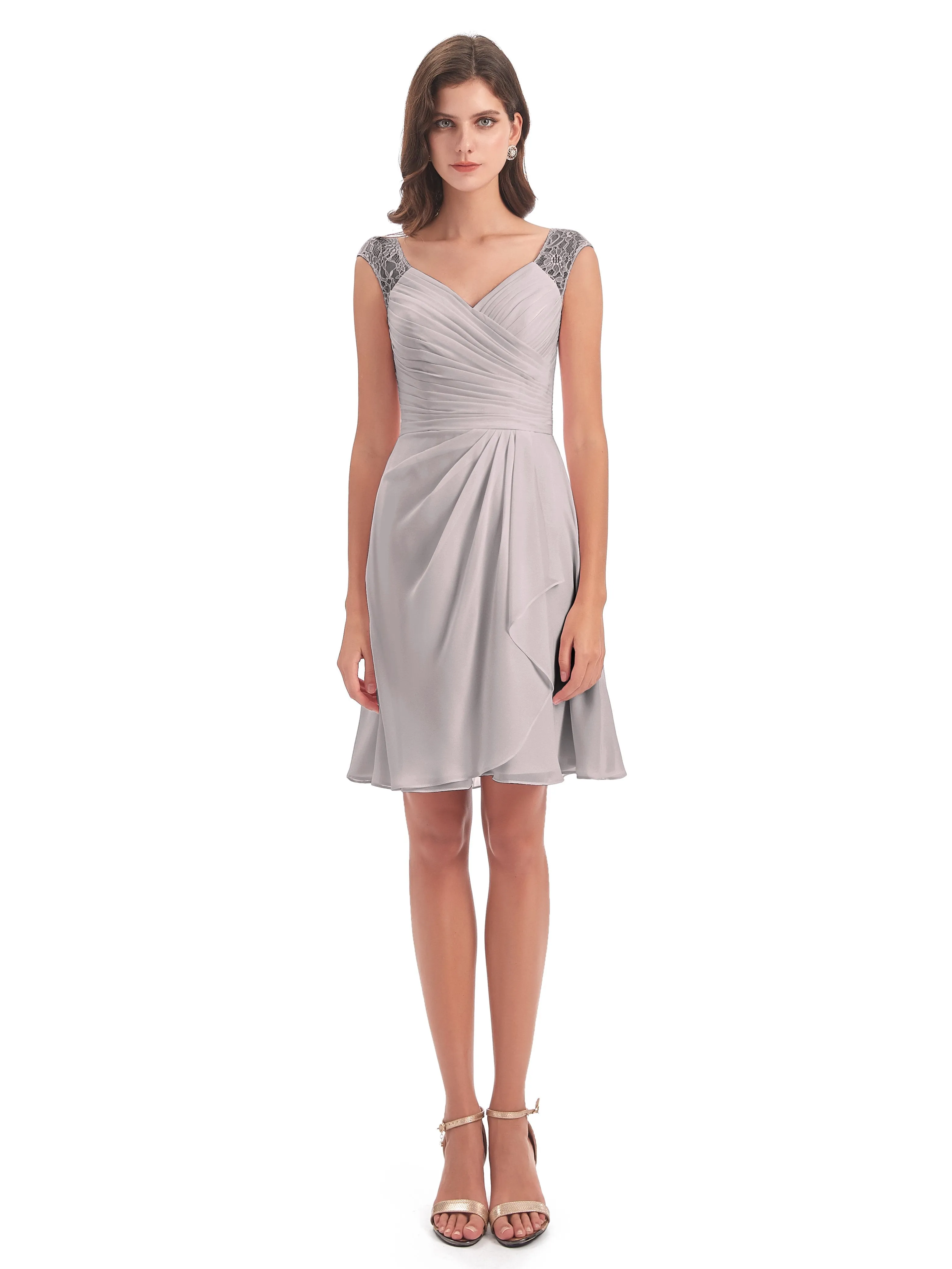 Lace/Chiffon A-line Short Bridesmaid Dresses