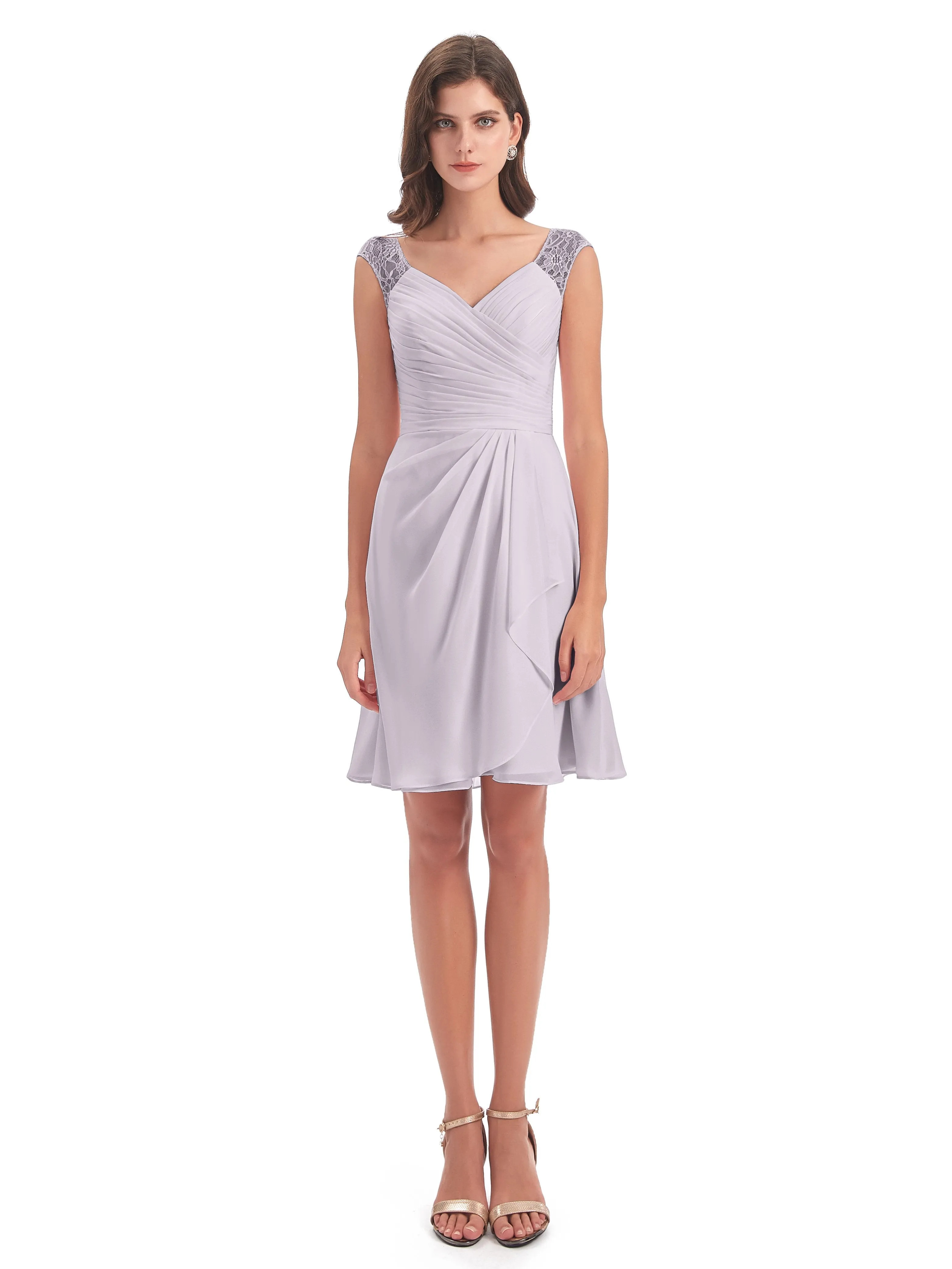 Lace/Chiffon A-line Short Bridesmaid Dresses