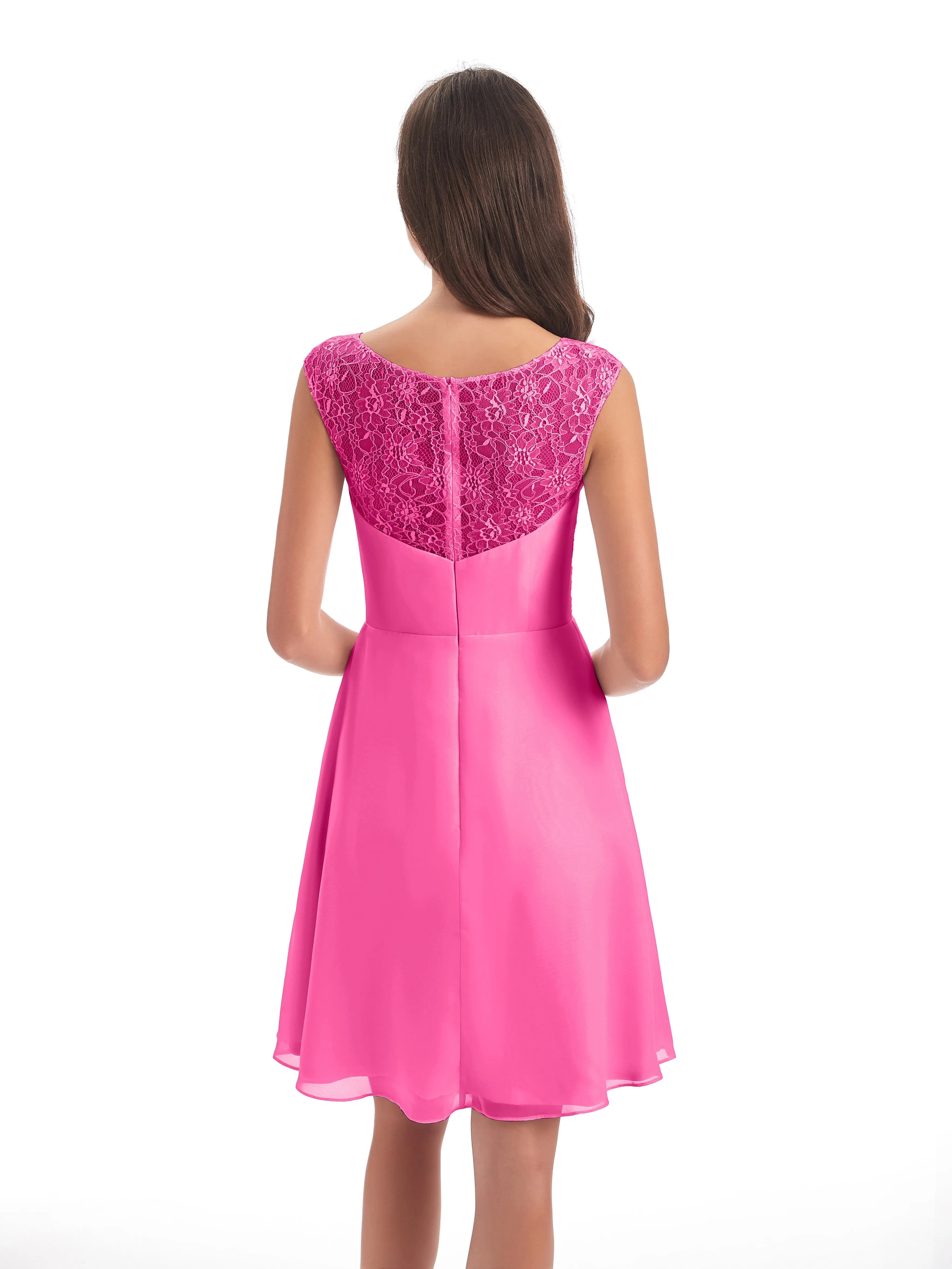 Lace/Chiffon A-line Short Bridesmaid Dresses