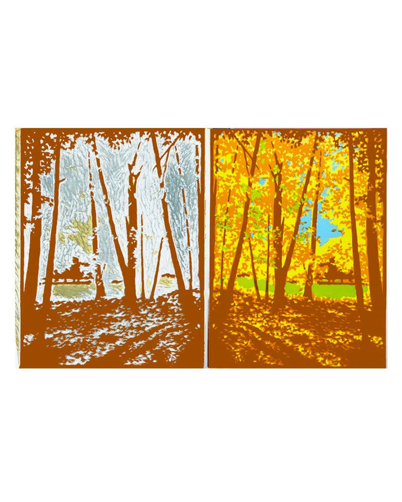 Laura Wilder Autumn Woods Limited Edition Matted Block Print