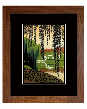 Laura Wilder Hiawatha Lake Limited Edition Framed Matted Block Print