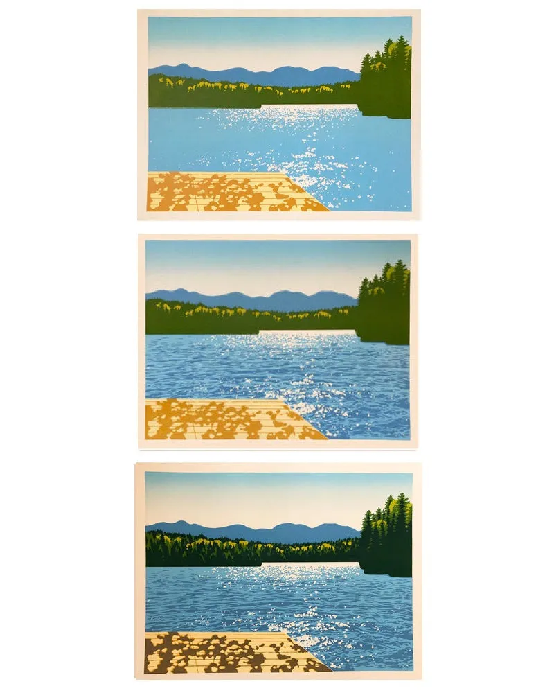 Laura Wilder Lake View II Limited Edition Matted Block Print