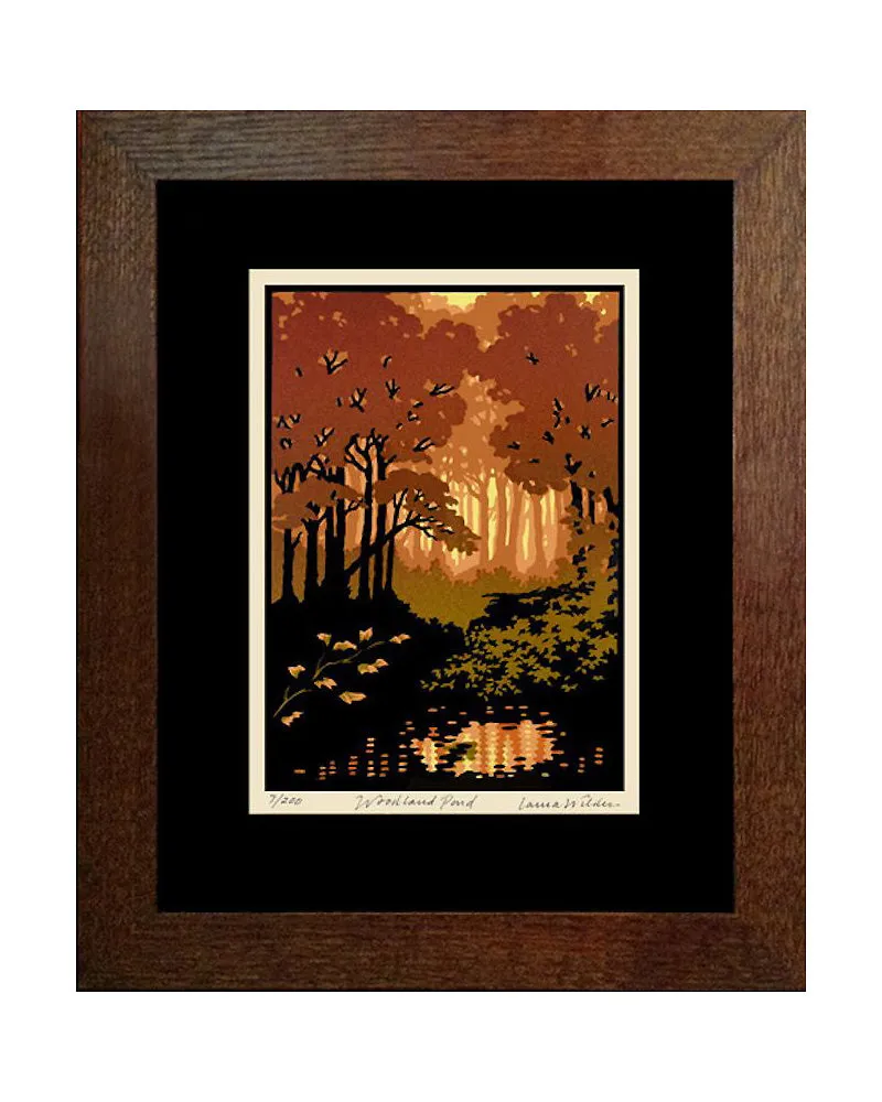 Laura Wilder Woodland Pond Limited Edition Matted Framed Giclée Print