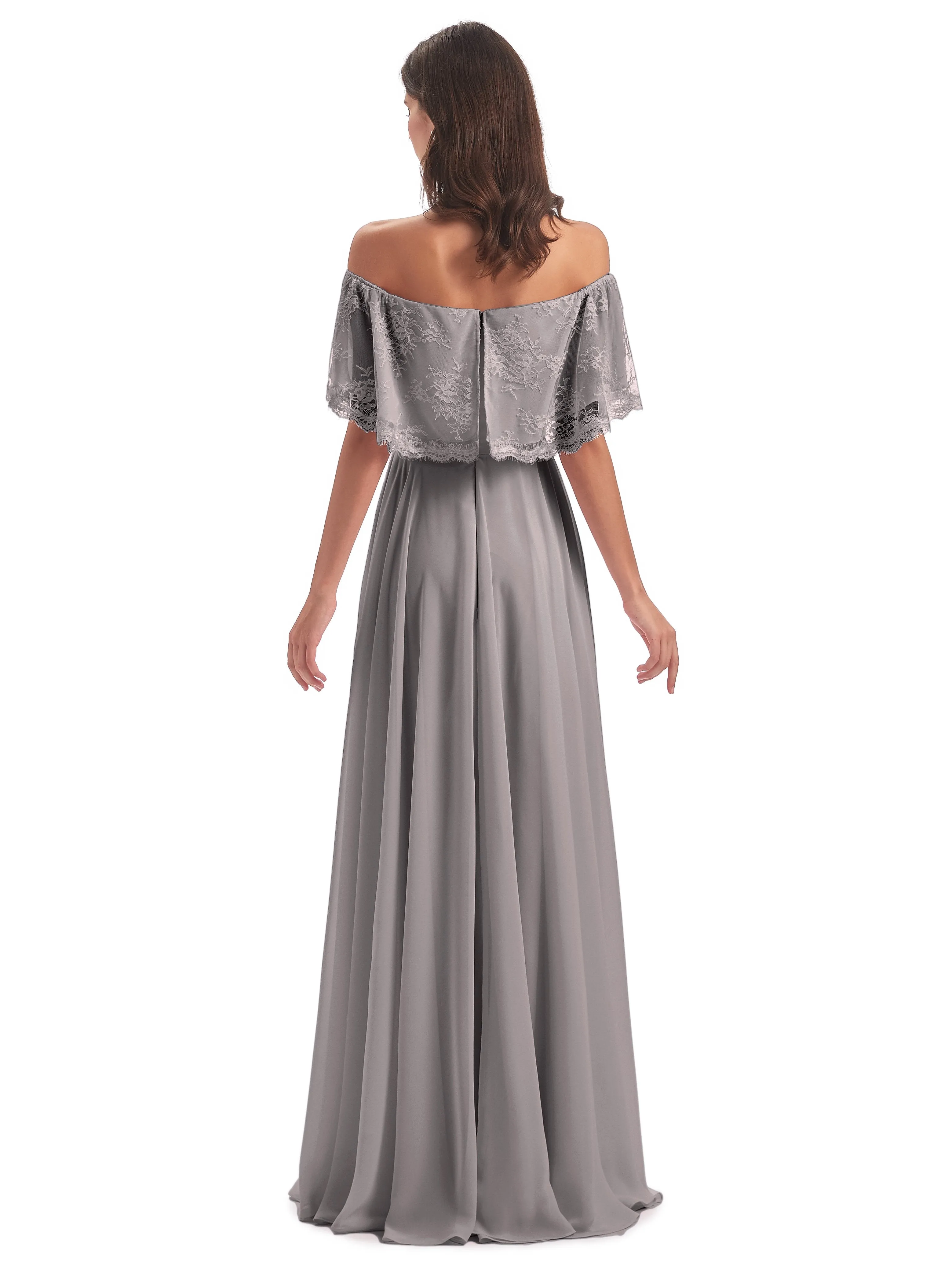 Layla Off The Shoulder Long Fashion Lace/Chiffon Bridesmaid Dresses