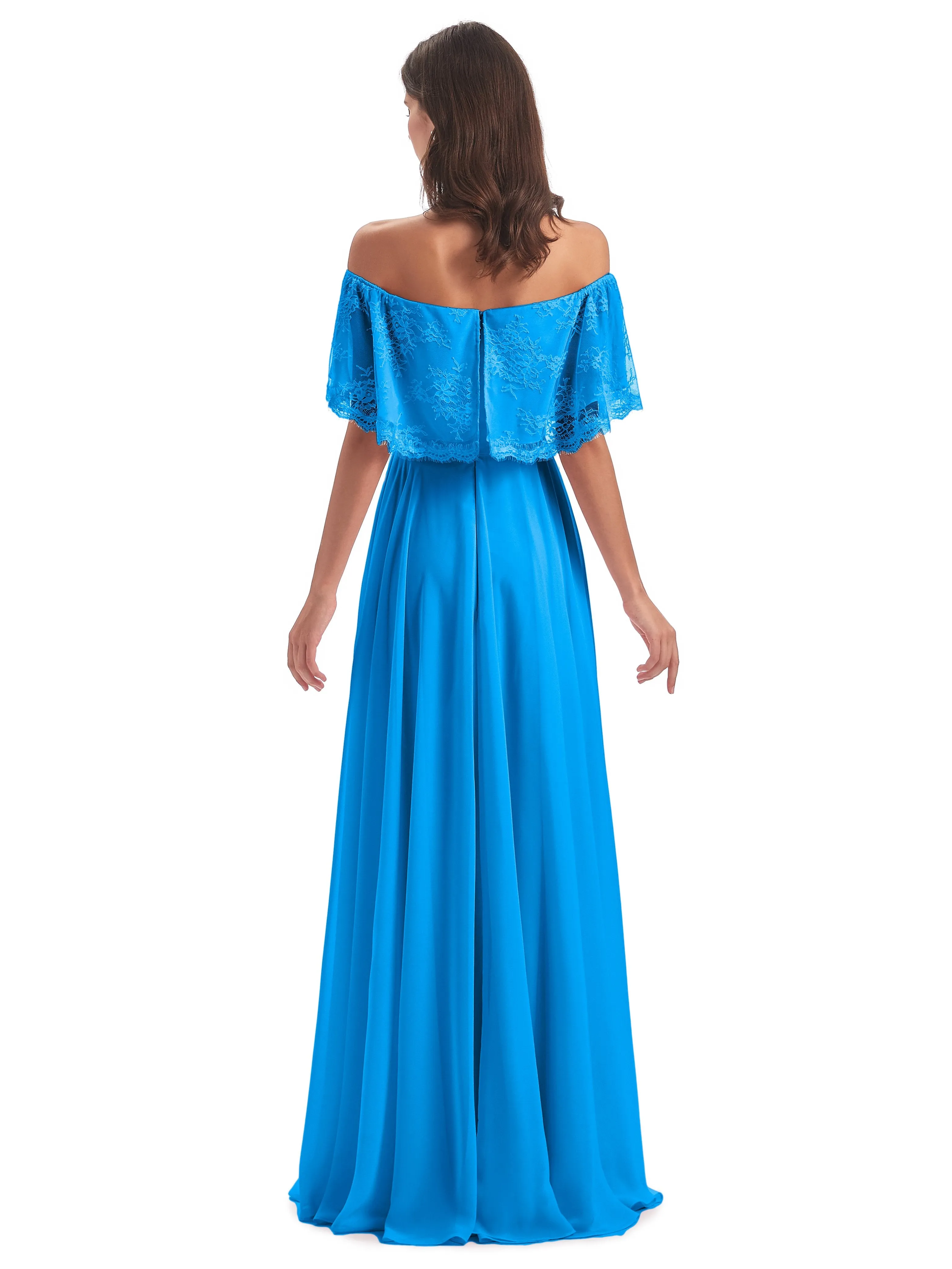 Layla Off The Shoulder Long Fashion Lace/Chiffon Bridesmaid Dresses