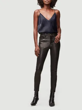 Le High Leather Skinny -- Washed Black