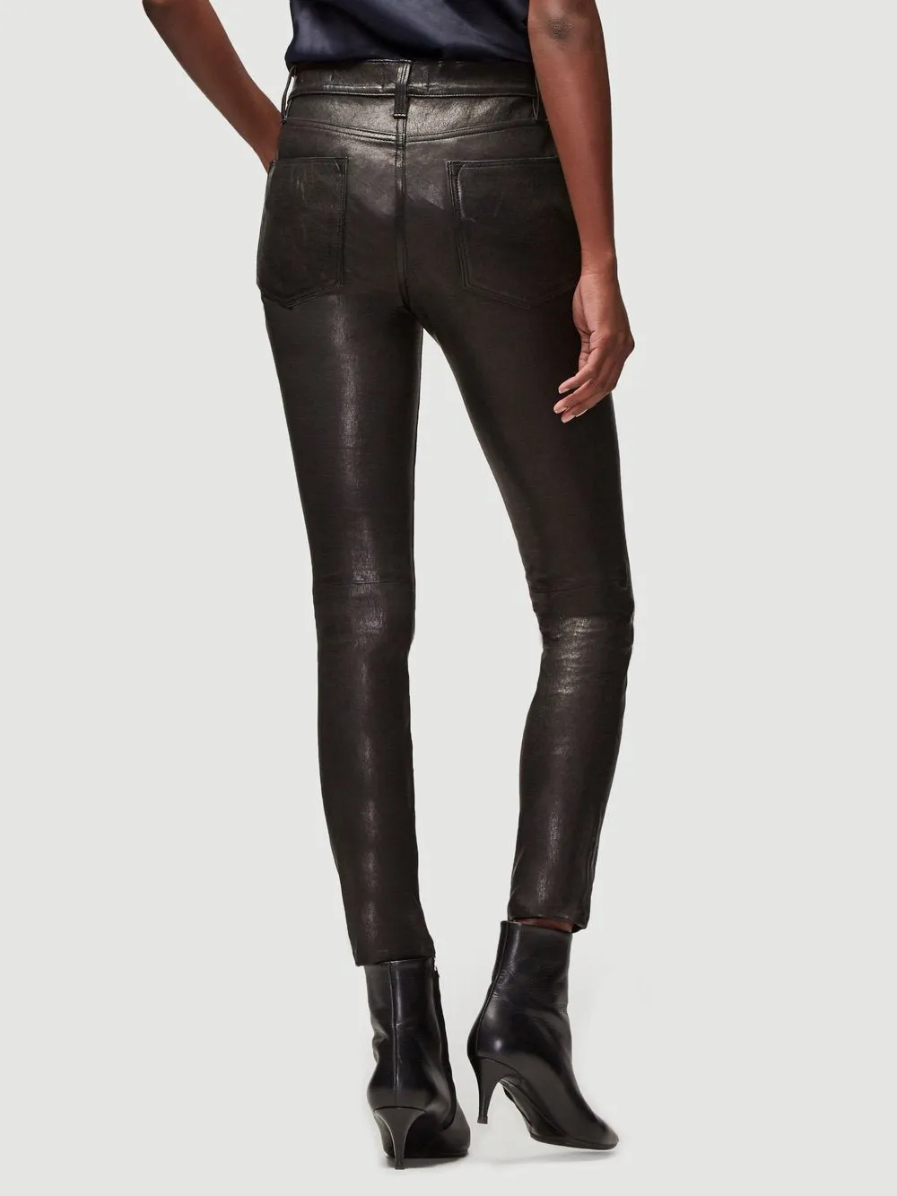 Le High Leather Skinny -- Washed Black