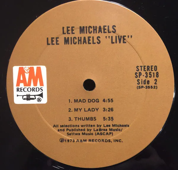 Lee Michaels - Live (2xLP, Album) (VG )