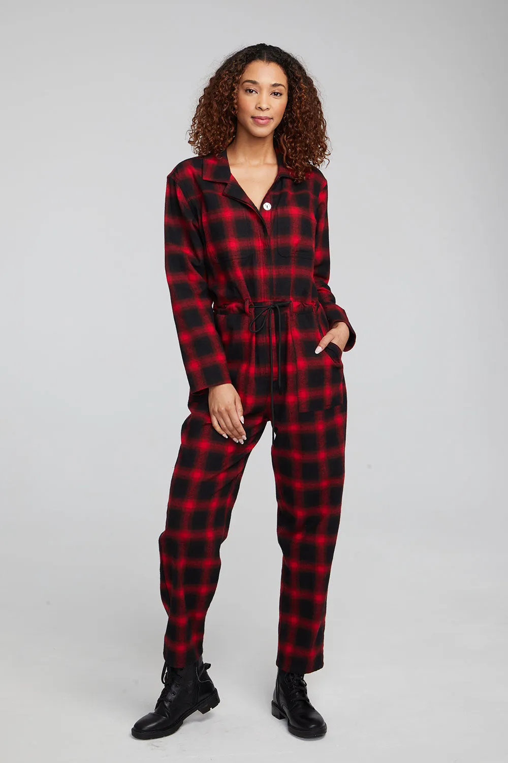 Lexi Sunset Plaid Jumpsuit