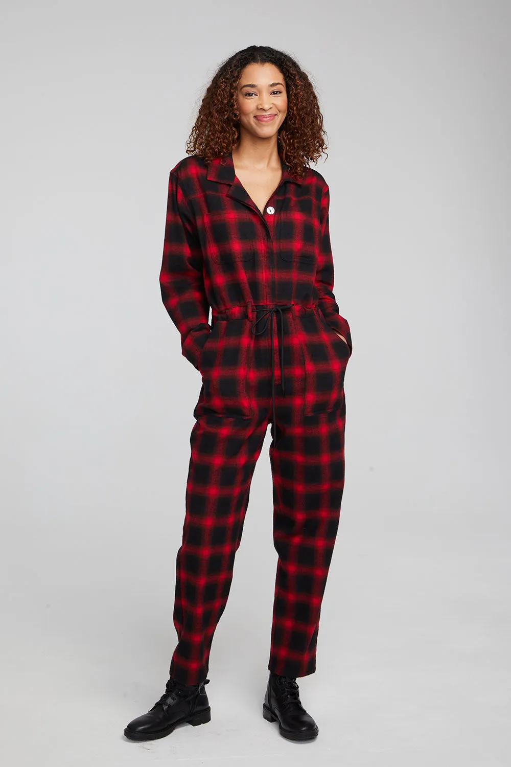 Lexi Sunset Plaid Jumpsuit